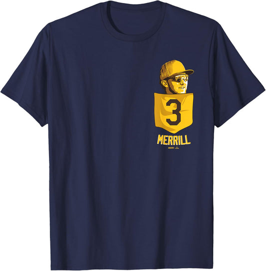 Jackson Merrill San Diego Baseball Pocket MLBPA T-Shirt - T-Shirt | Navy
