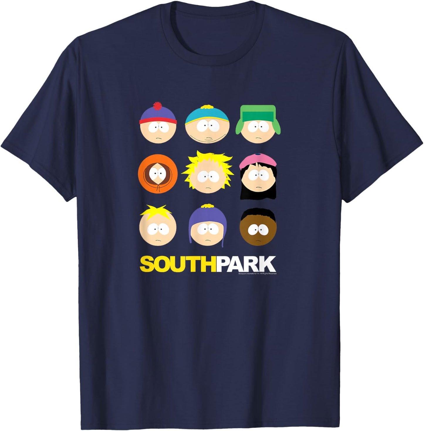 South Park - South Park Face Grid T-Shirt - T-Shirt | Navy