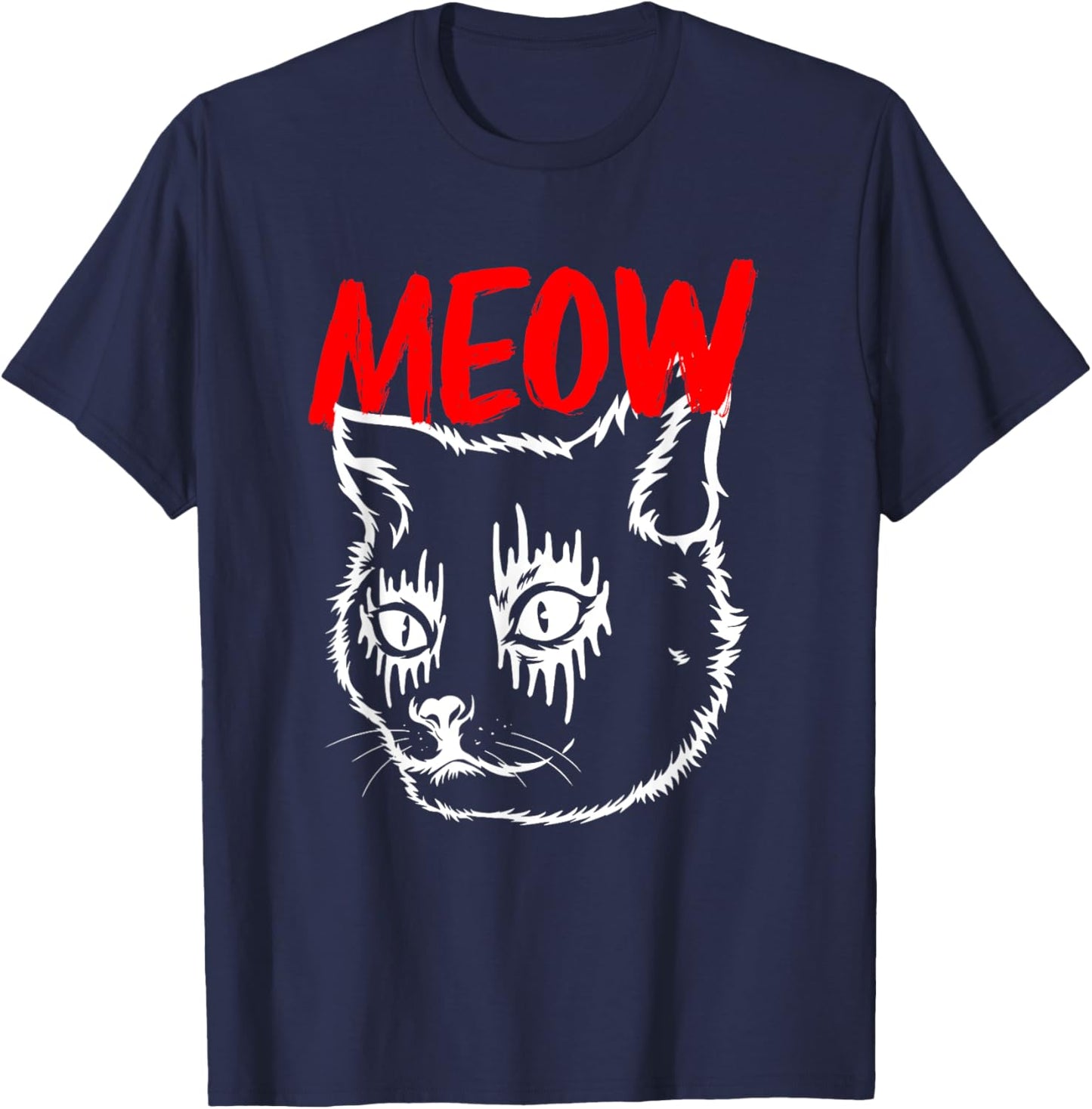 Heavy Metal Satanic Antichrist Meow Death Metal Cat Women Kids T-Shirt - T-Shirt | Navy