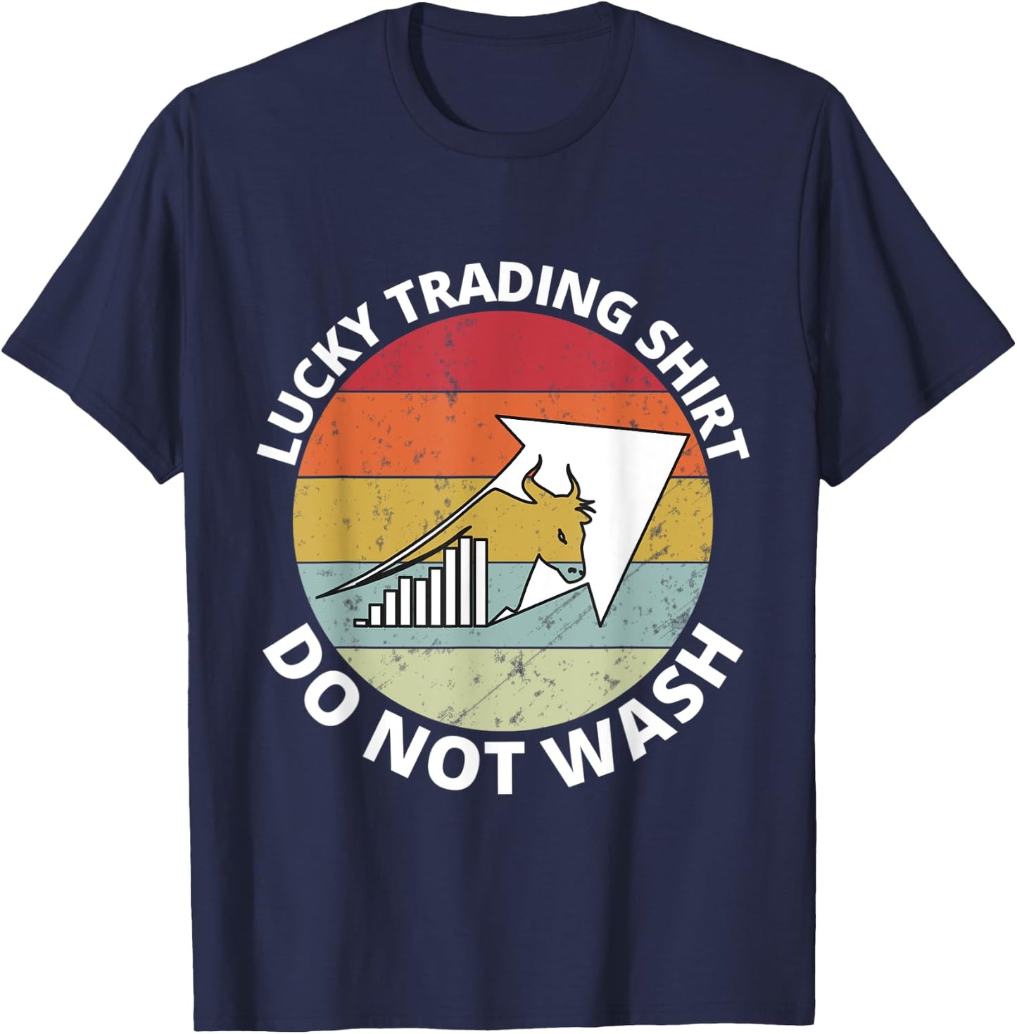 Retro I'd Rather be Trading Stock Market Trading Gift T-Shirt - T-Shirt | Navy