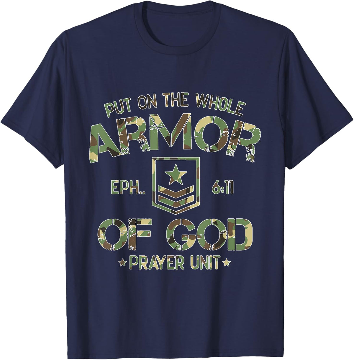 Draw on God's Ephesians' spiritual armour T-Shirt - T-Shirt | Navy