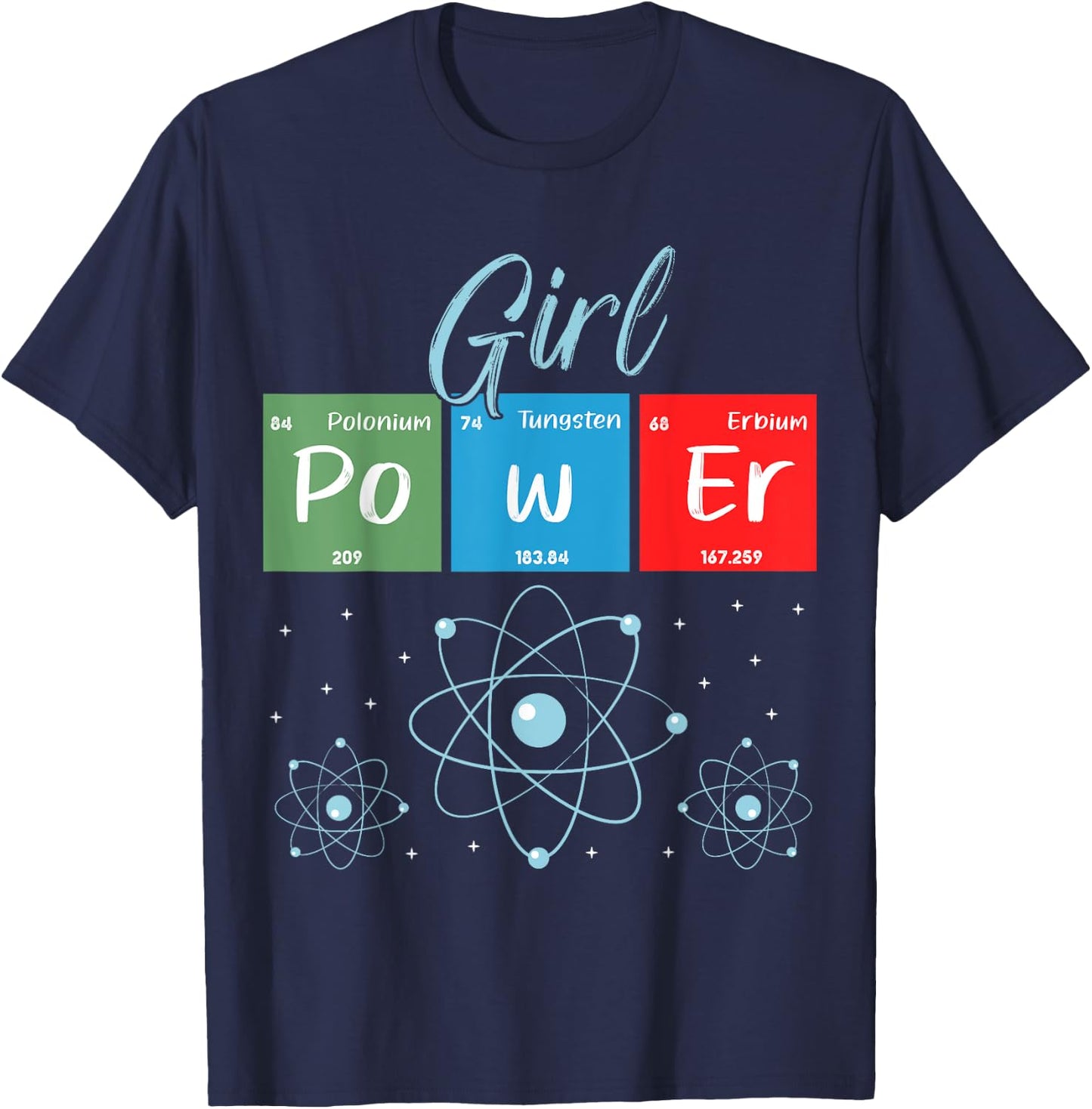 Girl Power Feminist Science STEM T-Shirt - T-Shirt | Navy