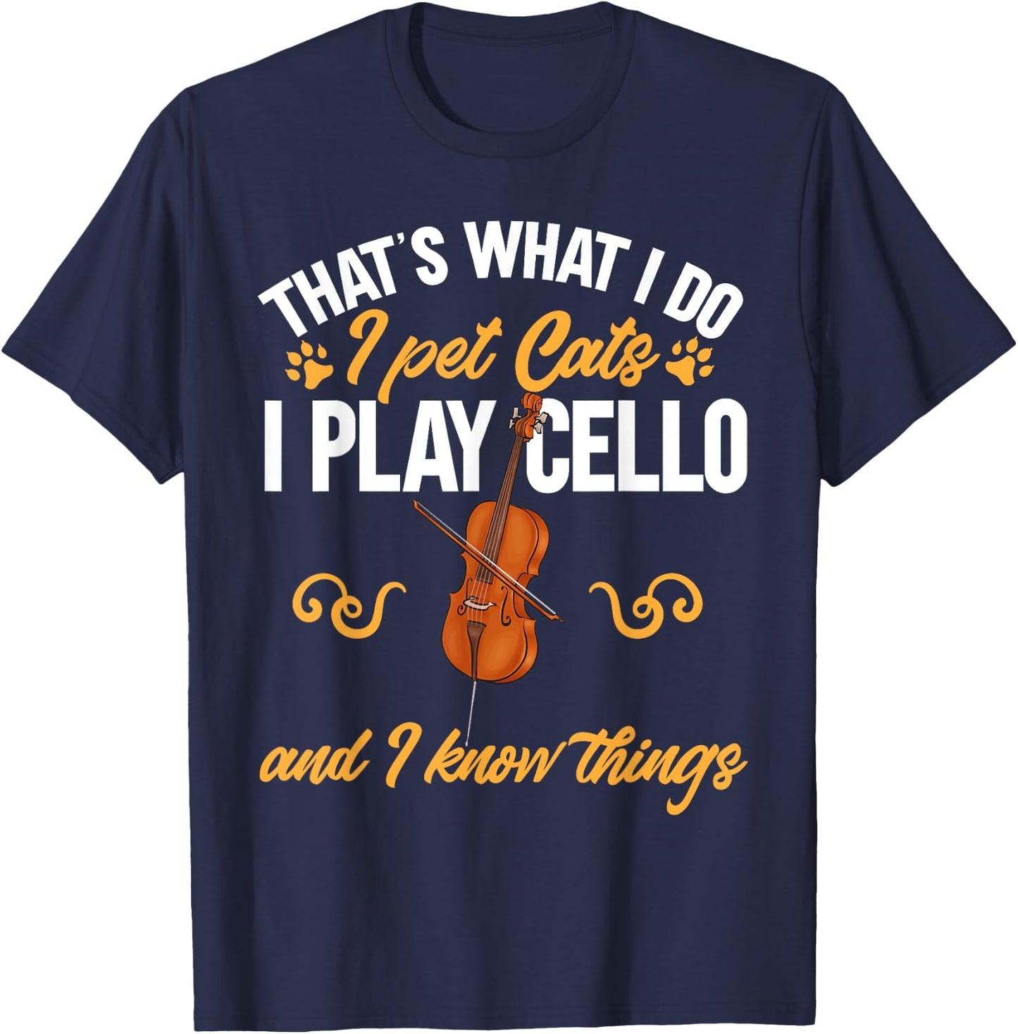 Cello Player Cellist Cat Musician Cello T-Shirt - T-Shirt | Navy