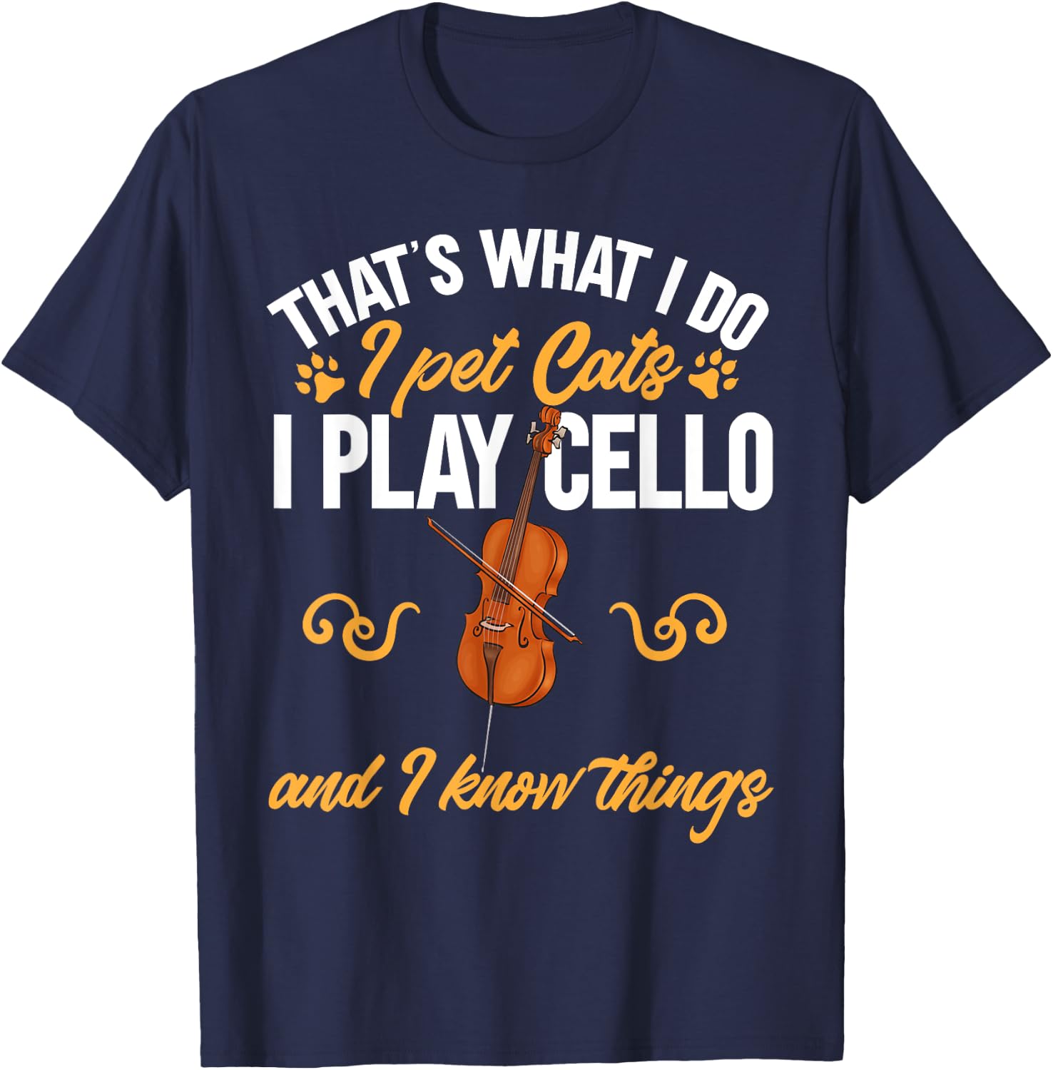 Cello Player Cellist Cat Musician Cello T-Shirt - T-Shirt | Navy