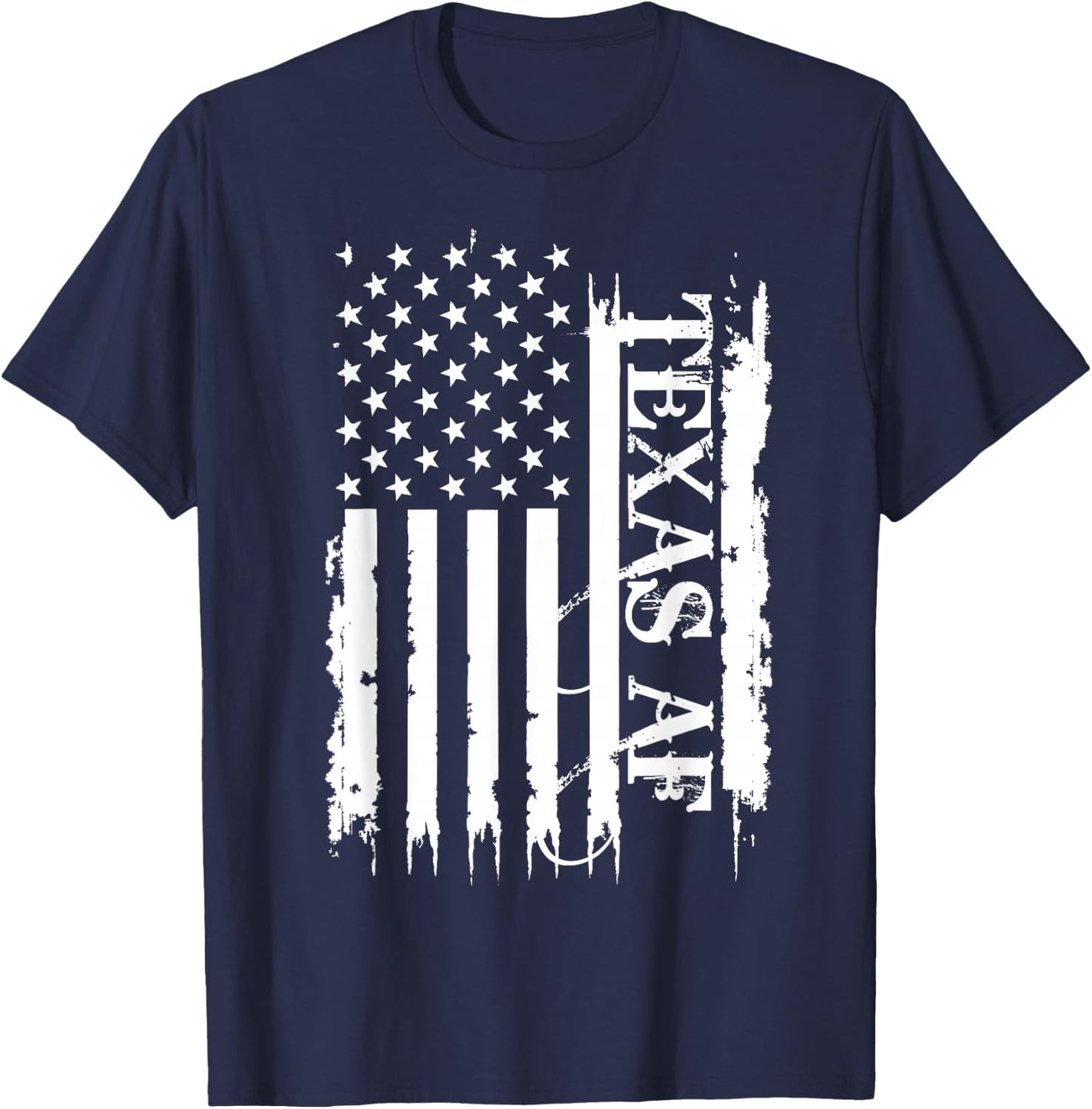 Texas AF United States Distressed w US Flag T-Shirt - T-Shirt | Navy