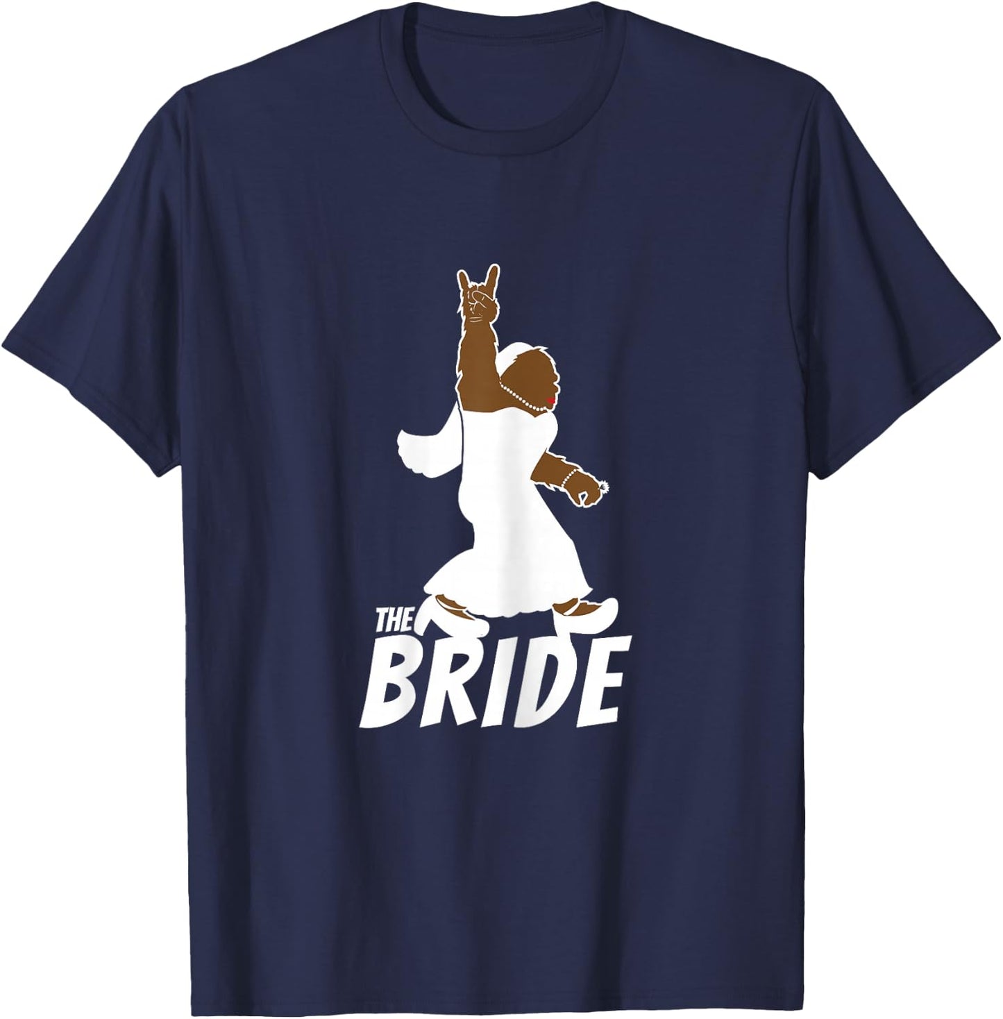 Funny Bigfoot Rock and Roll Wedding Party Gift Bride T-Shirt - T-Shirt | Navy