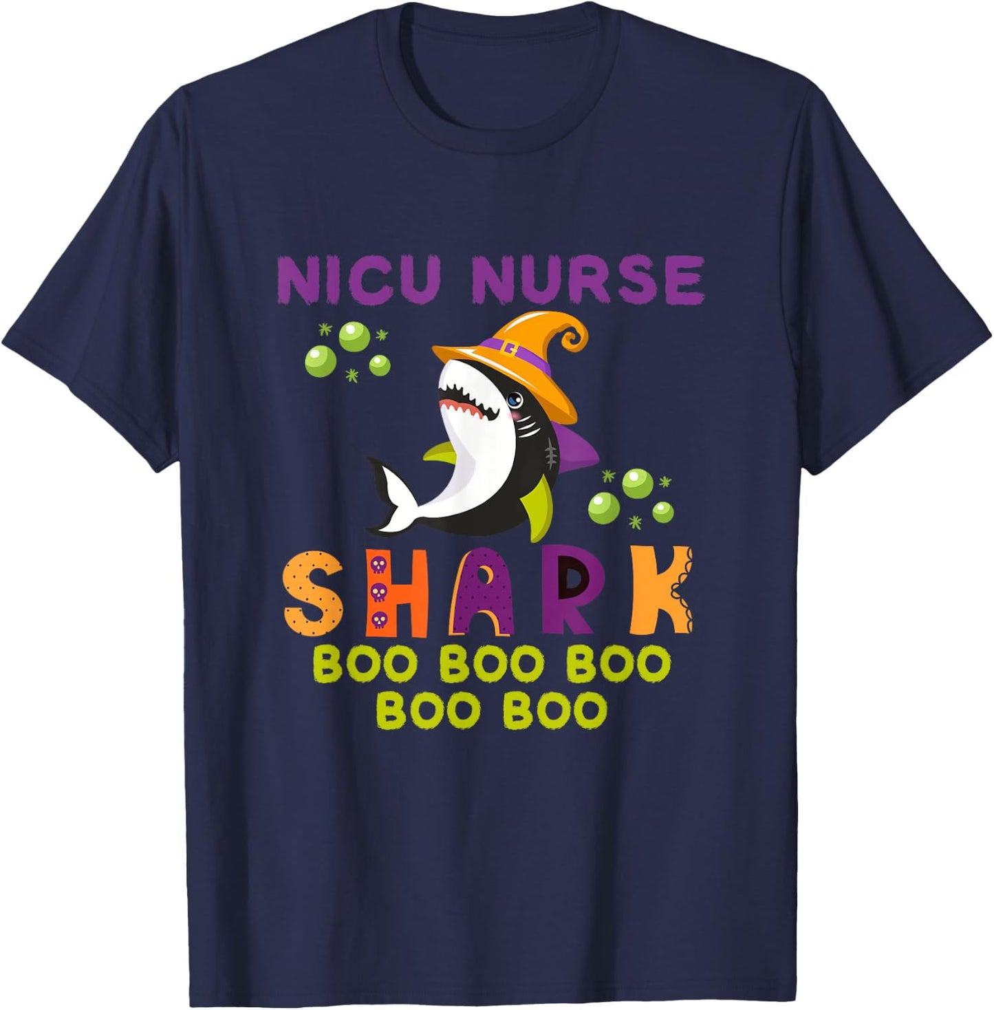 Nicu Nurse Shark Funny Halloween Outfit Costume T-Shirt - T-Shirt | Navy
