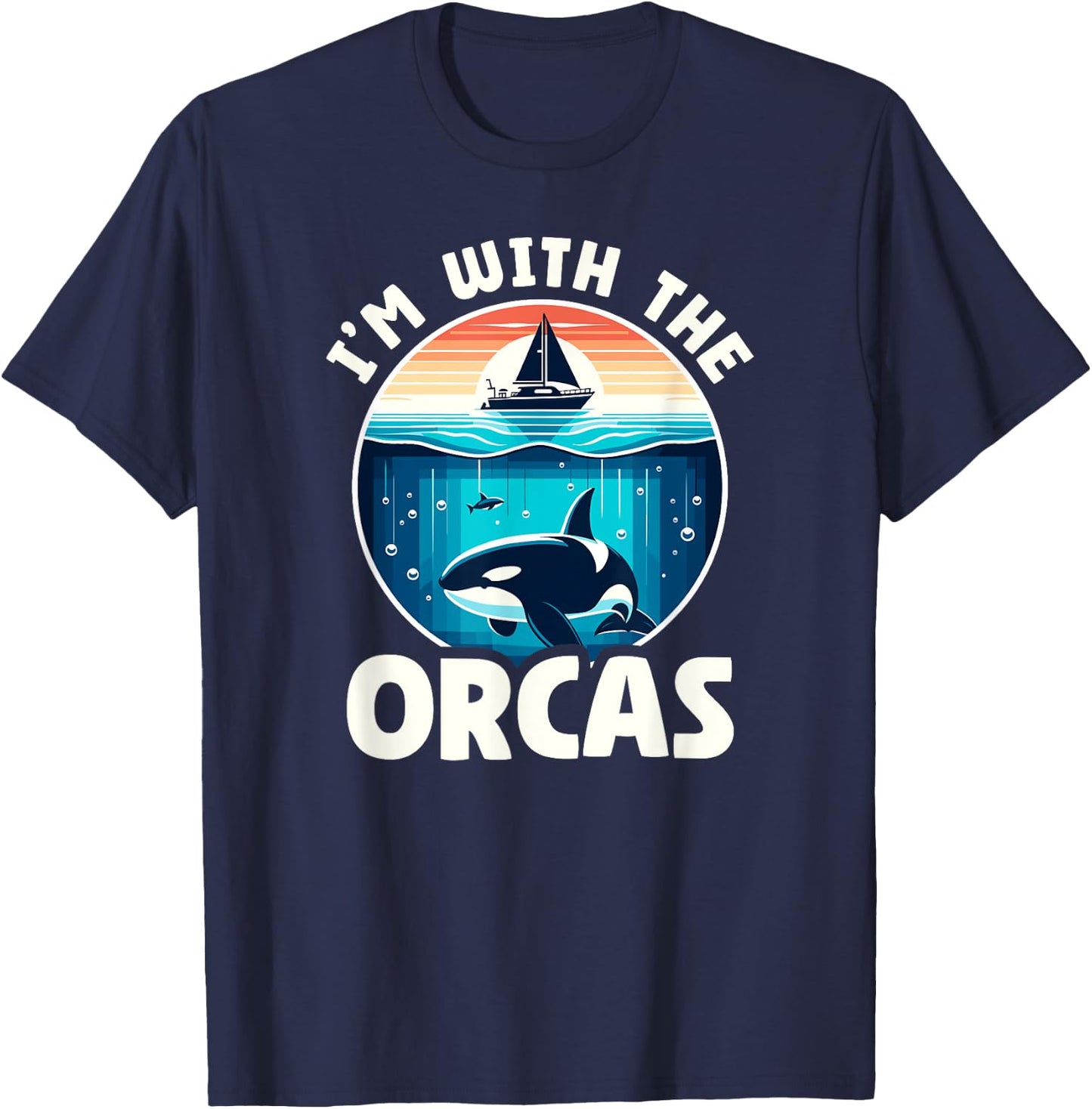 Pro Orca I'm With The Orcas Yacht Boat Ramming Incident T-Shirt - T-Shirt | Navy