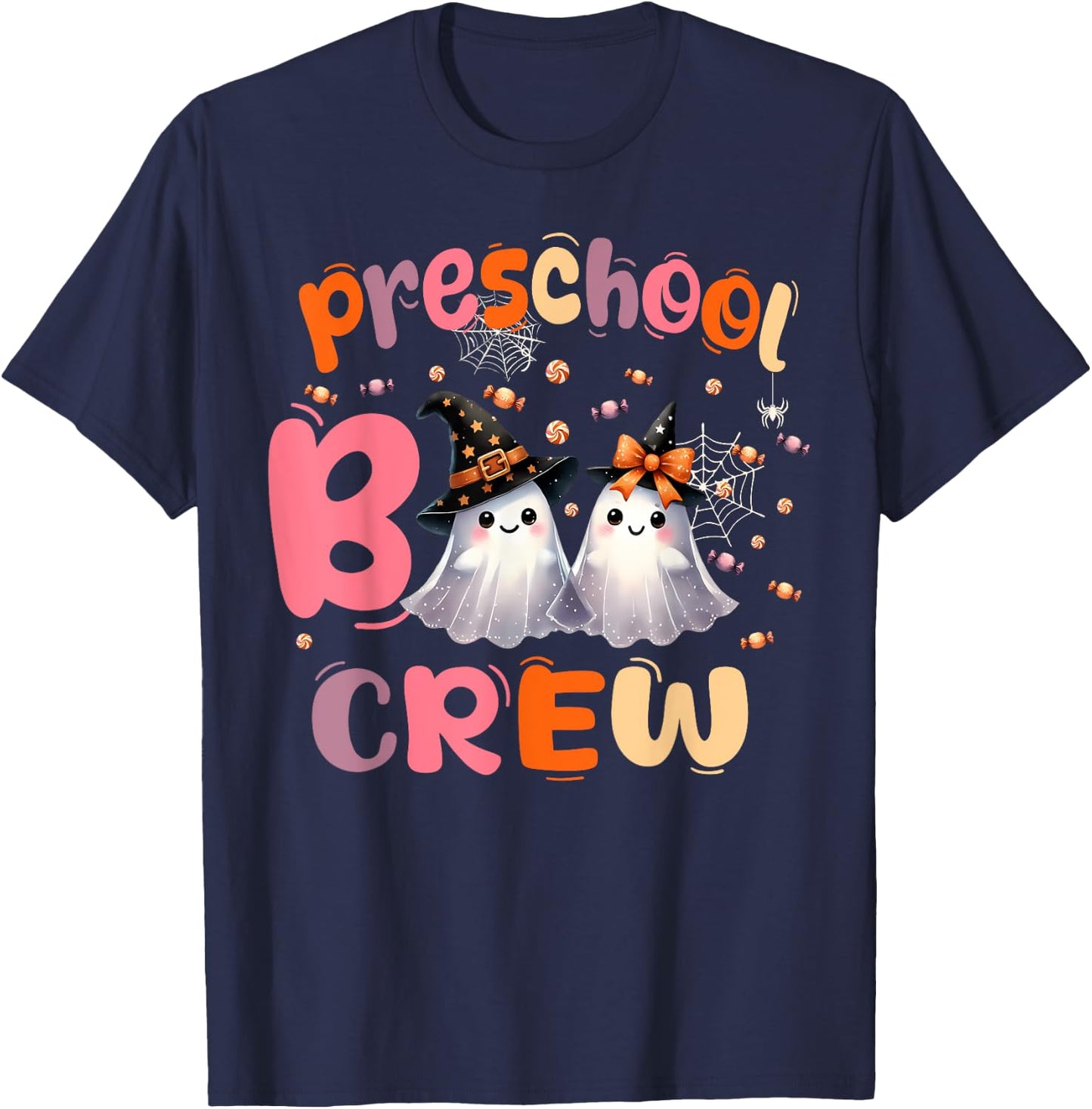 Retro Preschool boo crew Halloween Costume Preschool kids T-Shirt - T-Shirt | Navy