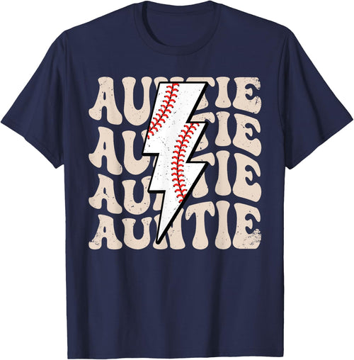 Lightning Groovy Proud Aunt Baseball Auntie Family Matching