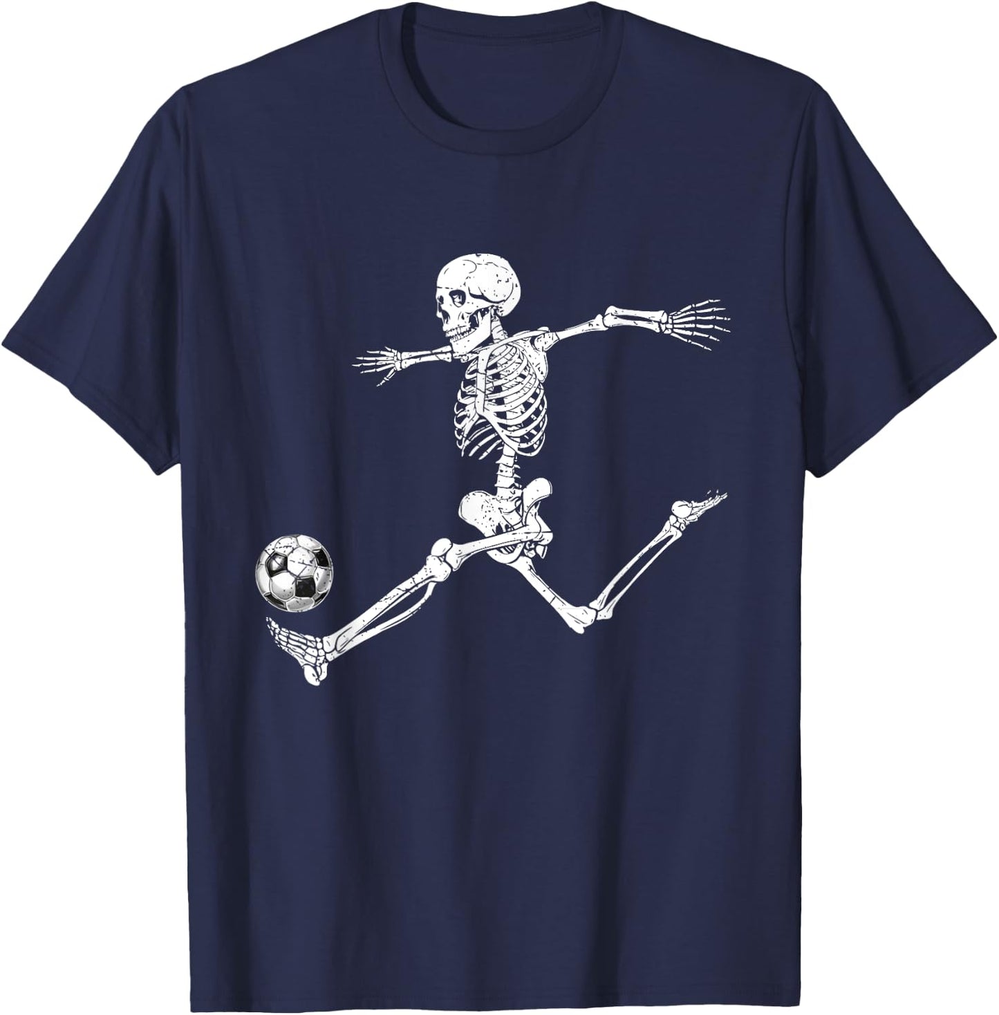 Soccer Skeleton Halloween Player Catcher Boys Kids T-Shirt - T-Shirt | Navy