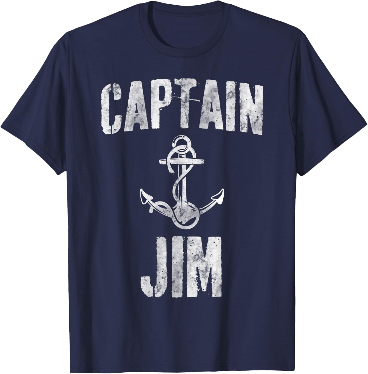 Funny Personalized Boating Shirt First Name Captain Jim T-Shirt - T-Shirt | Navy