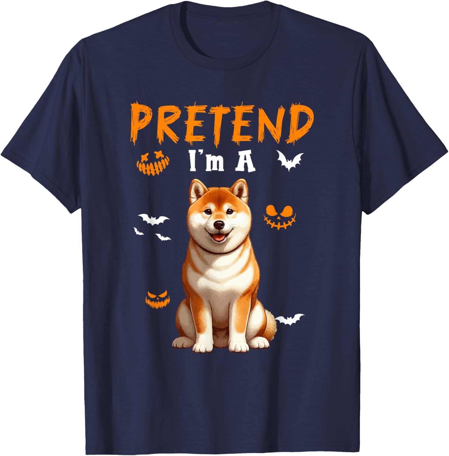 Pretend I'm A Shiba Inu Halloween Costume Owner Kids Family T-Shirt - T-Shirt | Navy