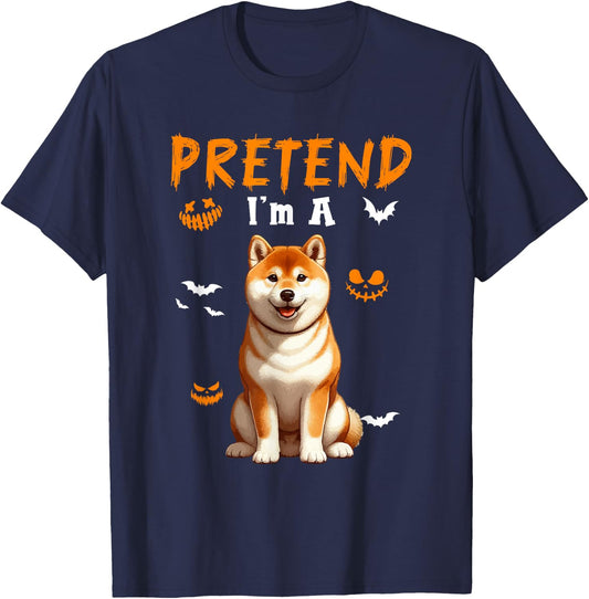 Pretend I'm A Shiba Inu Halloween Costume Owner Kids Family T-Shirt - T-Shirt | Navy