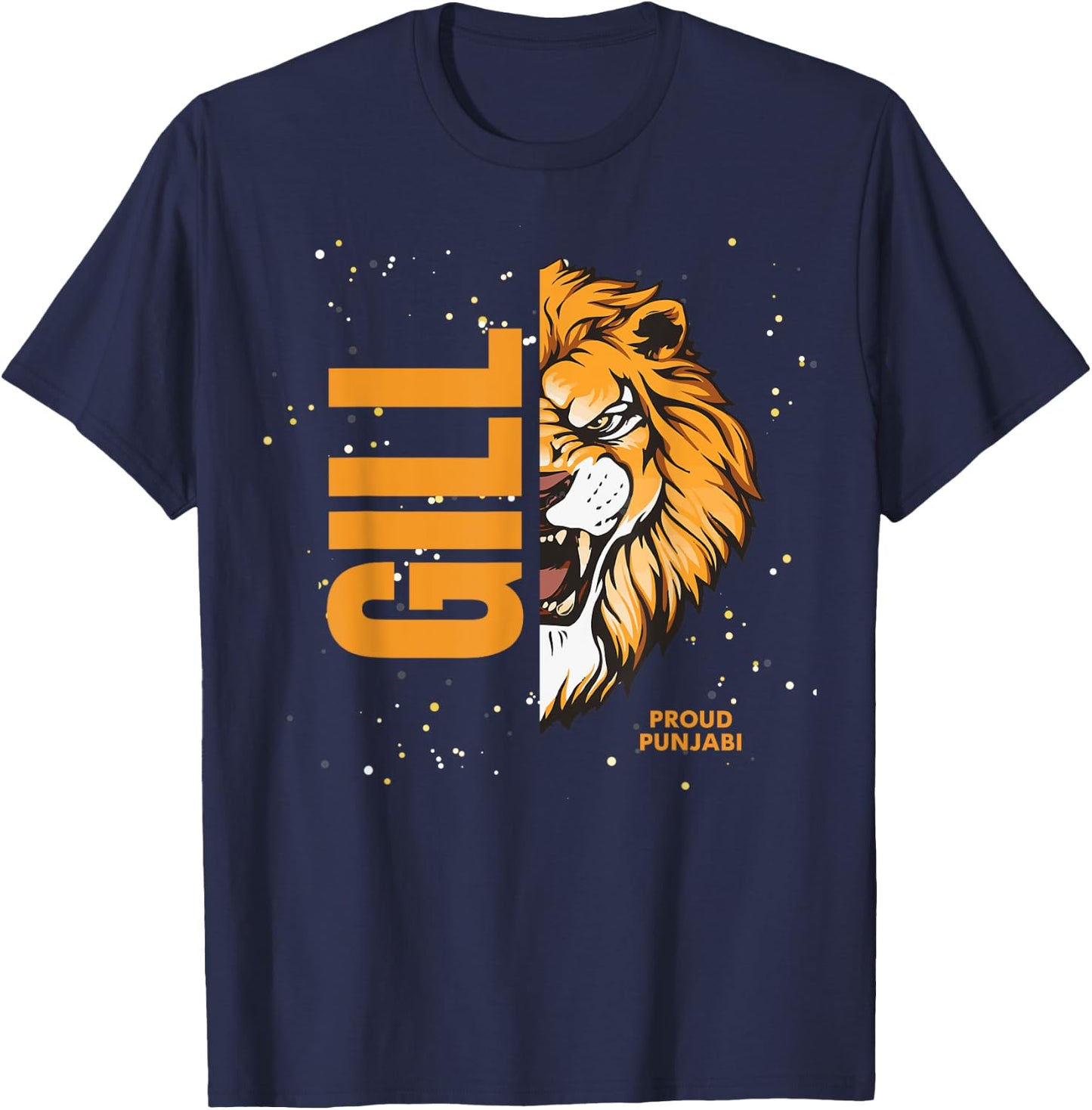 Sikh Punjab Proud Punjabi Gill Lion T-Shirt - T-Shirt | Navy