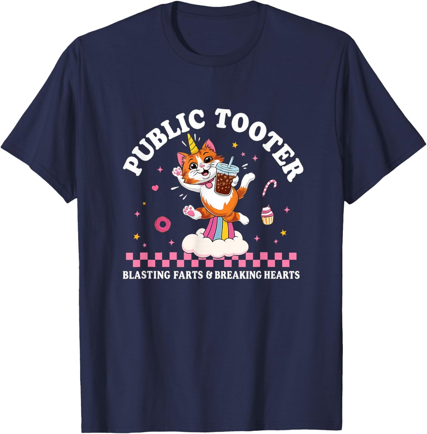 Public Tooter Unhinged Funny Gen Z Y2K Novelty Adult Joke T-Shirt - T-Shirt | Navy