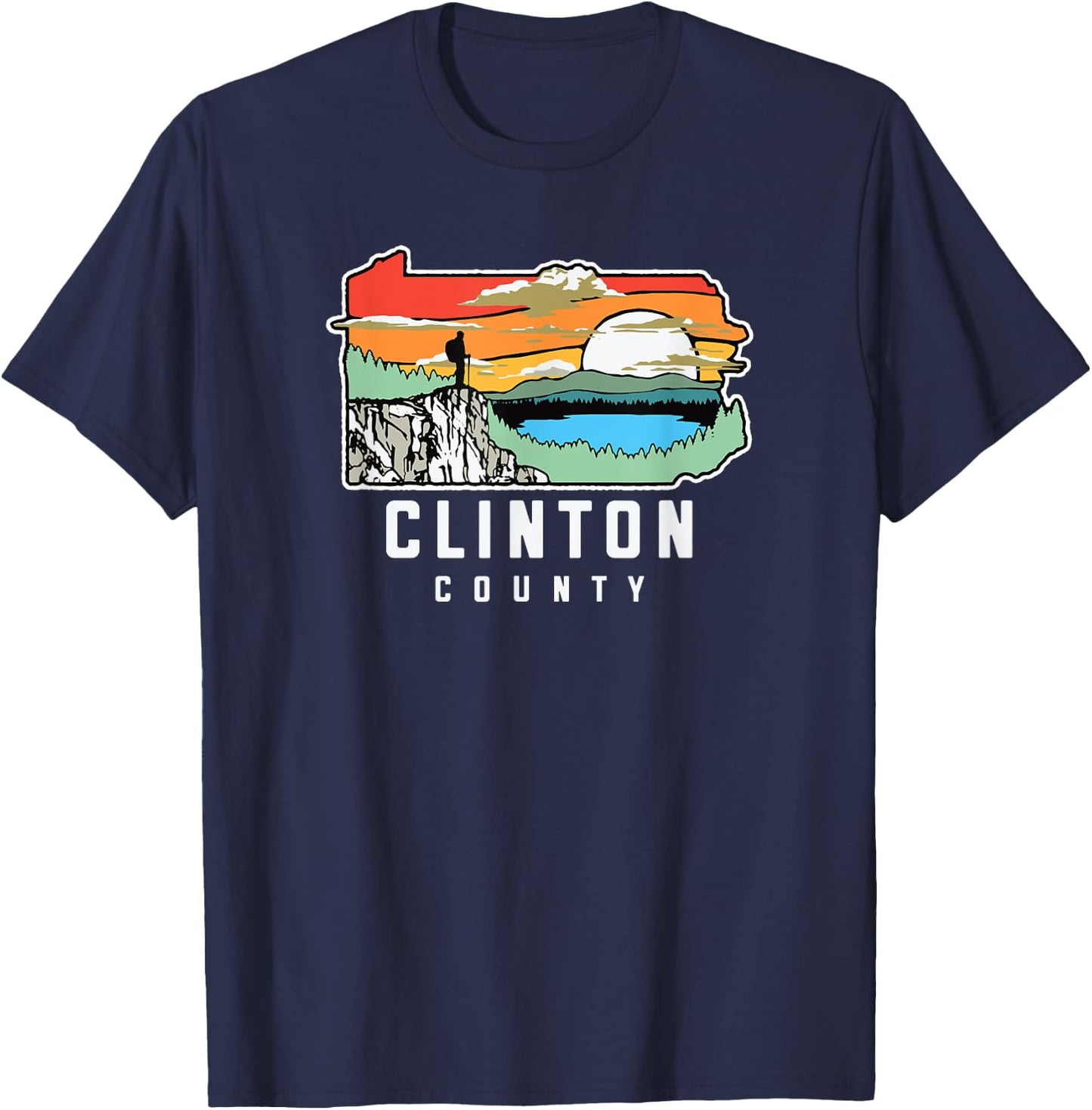 Clinton County Pennsylvania Nature Outdoor Hiking T-Shirt - T-Shirt | Navy