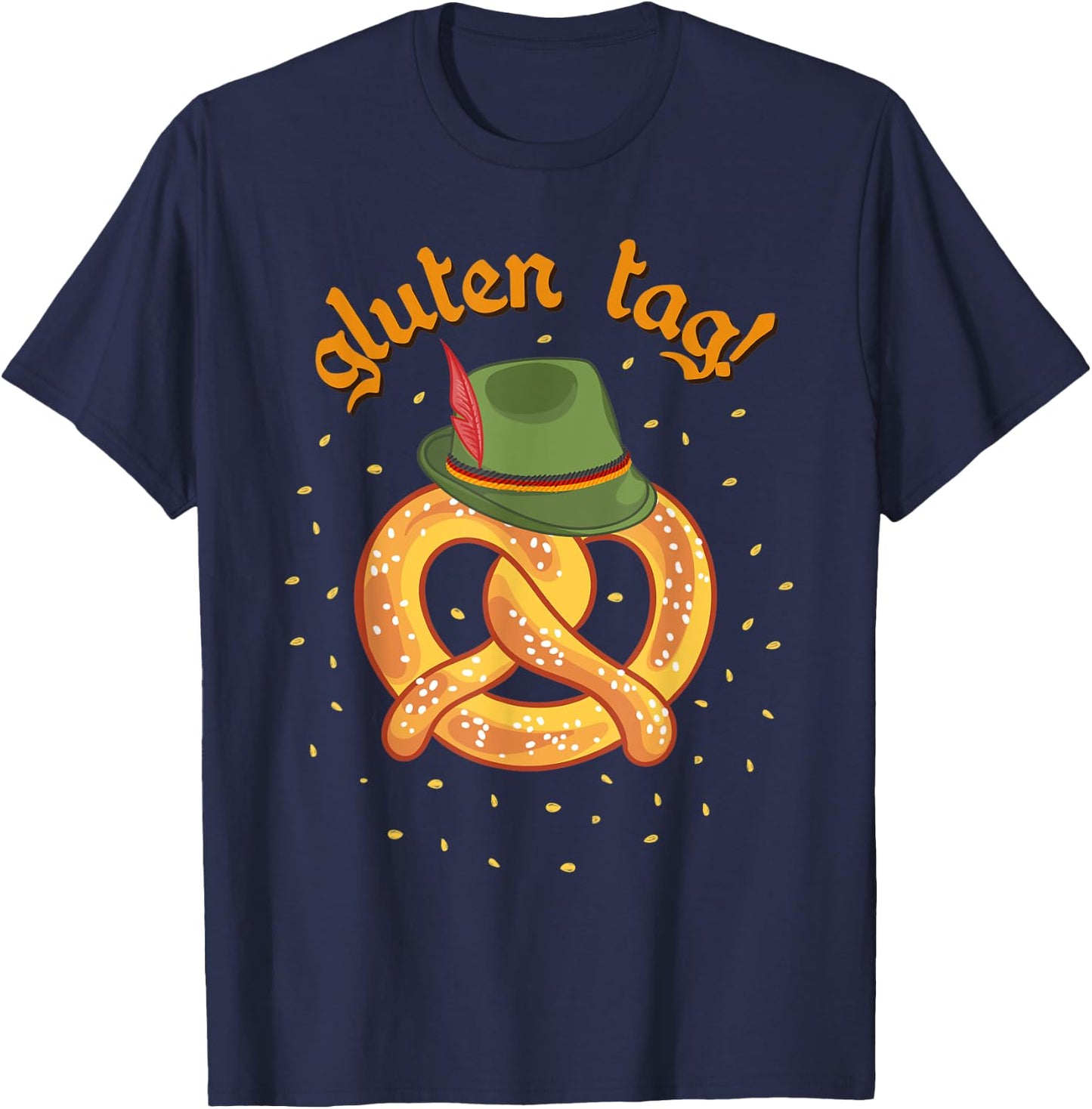 Gluten Tag Oktoberfest Funny Beer Drinking T-Shirt - T-Shirt | Navy