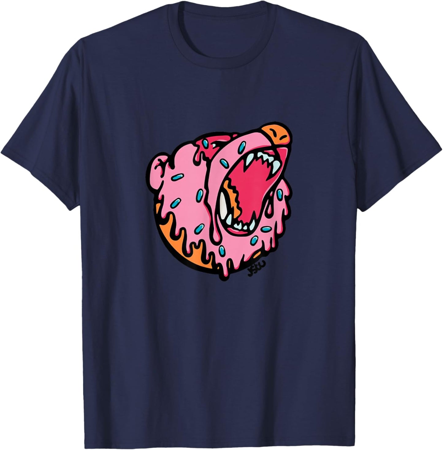 Morejstu Merch Jstu Dough Bear Merch Donut Tiger T-Shirt - T-Shirt | Navy