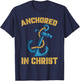Anchored In Christ | Religion God | Faith Believer T-Shirt - T-Shirt | Navy
