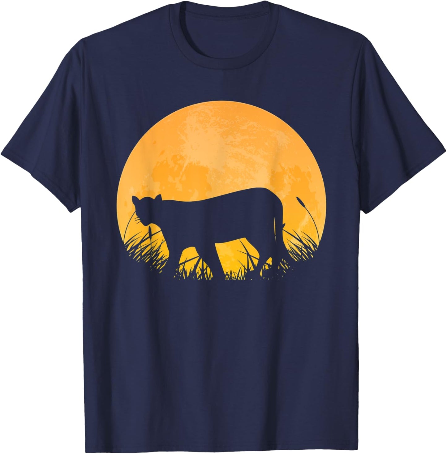 Cougar Easy Halloween Outfit Puma Animal Moon Costume Gift T-Shirt - T-Shirt | Navy