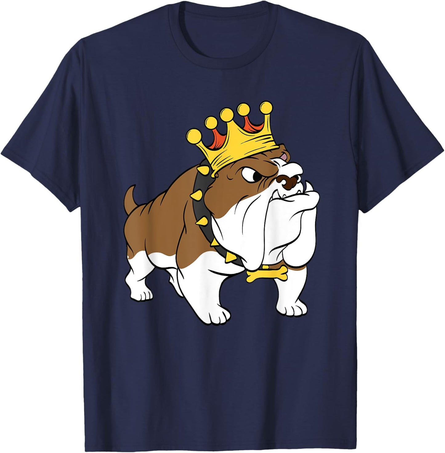 Bulldog Crown Animal World Dog Lover Women Girls Kids T-Shirt - T-Shirt | Navy