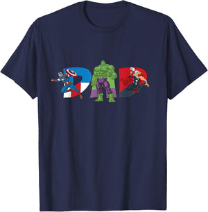 Marvel Avengers Team Dad Father's Day Family Trip Birthday T-Shirt - T-Shirt | Navy