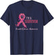 Survivor Pink Ribbons Hearts Breast Cancer Awareness Women T-Shirt - T-Shirt | Navy