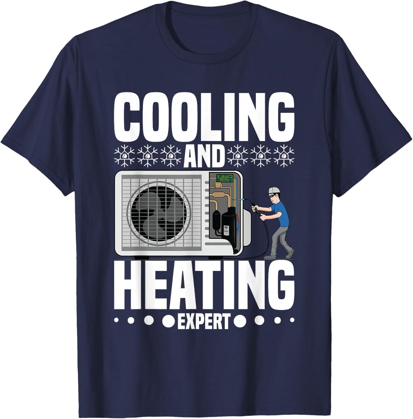 HVAC Technician HVAC Mechanic AC Repairman HVAC Engineer T-Shirt - T-Shirt | Navy