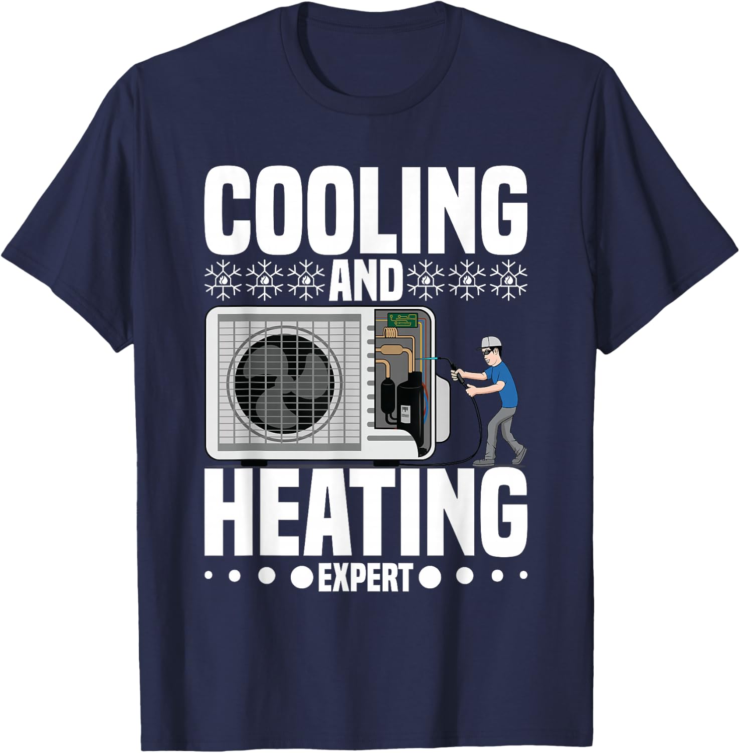 HVAC Technician HVAC Mechanic AC Repairman HVAC Engineer T-Shirt - T-Shirt | Navy