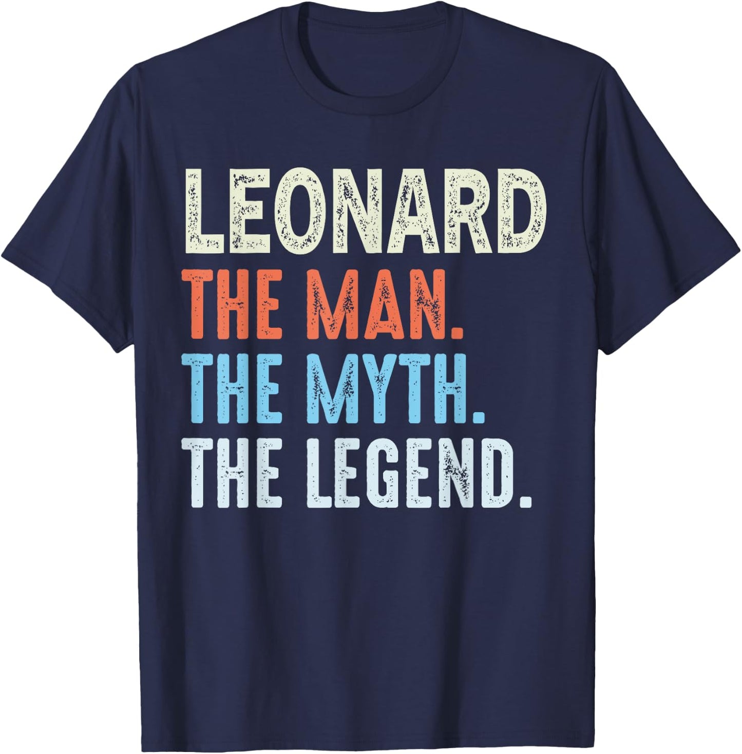Leonard The Legend Name Personalized Cute Idea Men Vintage T-Shirt - T-Shirt | Navy