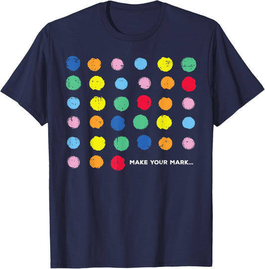 Dot Art Dots Make Your Mark Women Kids Men T-Shirt - T-Shirt | Navy