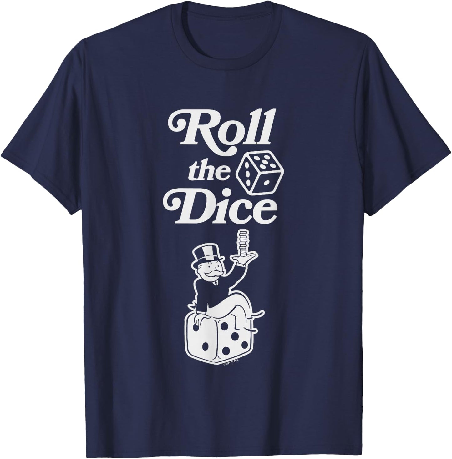 Monopoly Roll The Dice Rich Uncle Milburn Pennybags Logo T-Shirt - T-Shirt | Navy