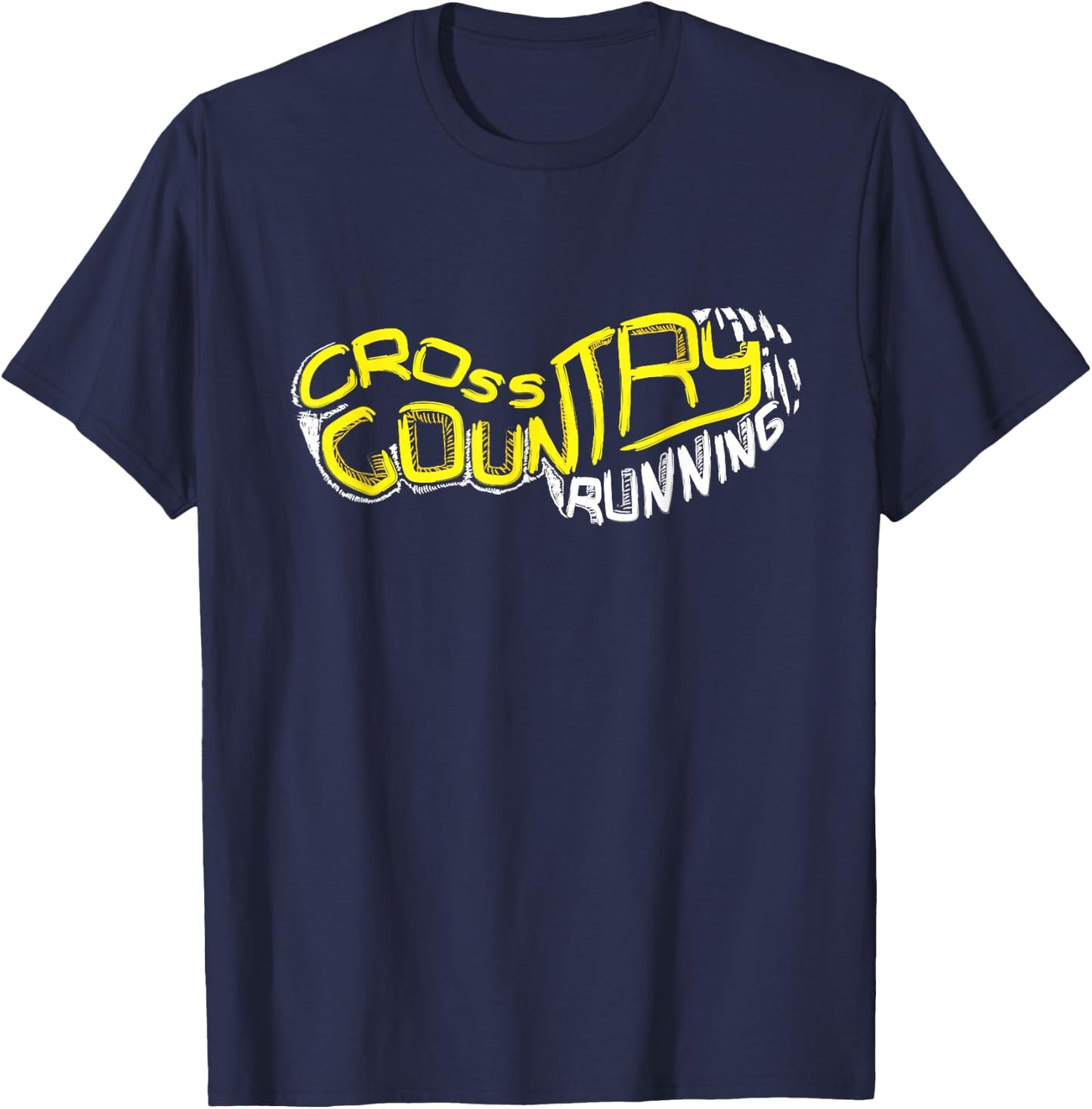 Cross Country Running Shoe Imprint CC Runner Gift T-Shirt - T-Shirt | Navy