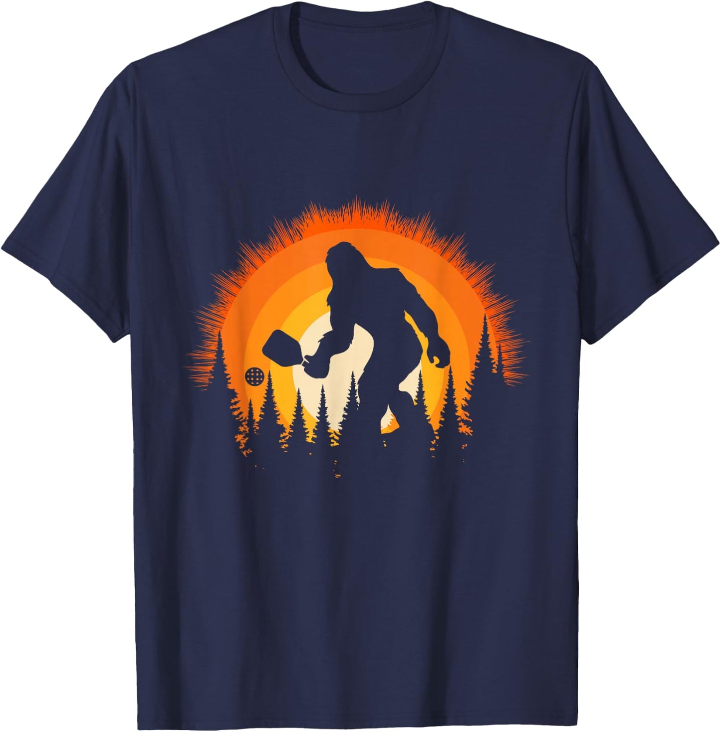 Vintage Bigfoot Pickleball Funny Sasquatch Dink Pickleball T-Shirt - T-Shirt | Navy