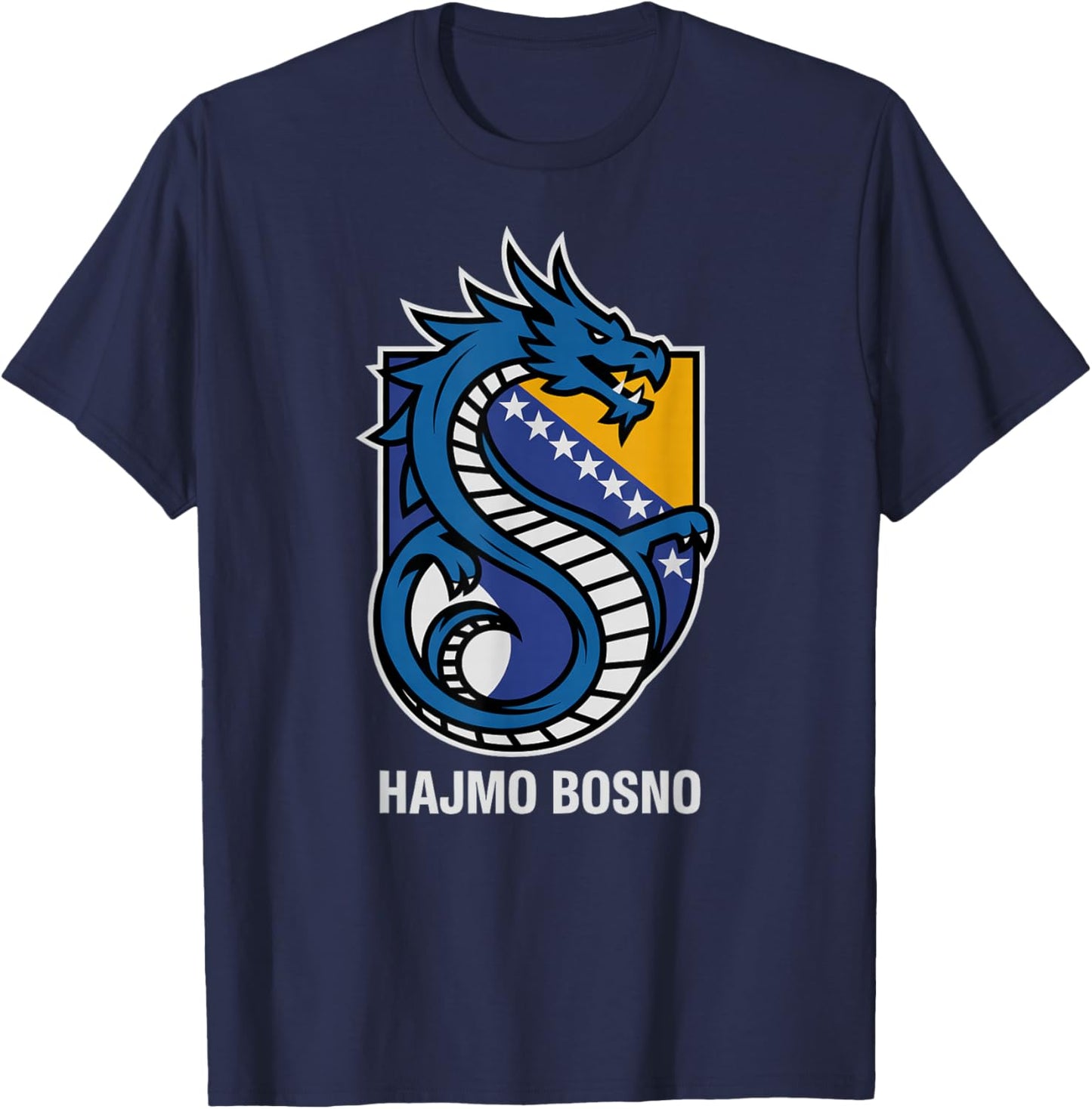 National Bosnia Herzegovina HAJMO BOSNO Country Pride Cheer T-Shirt - T-Shirt | Navy