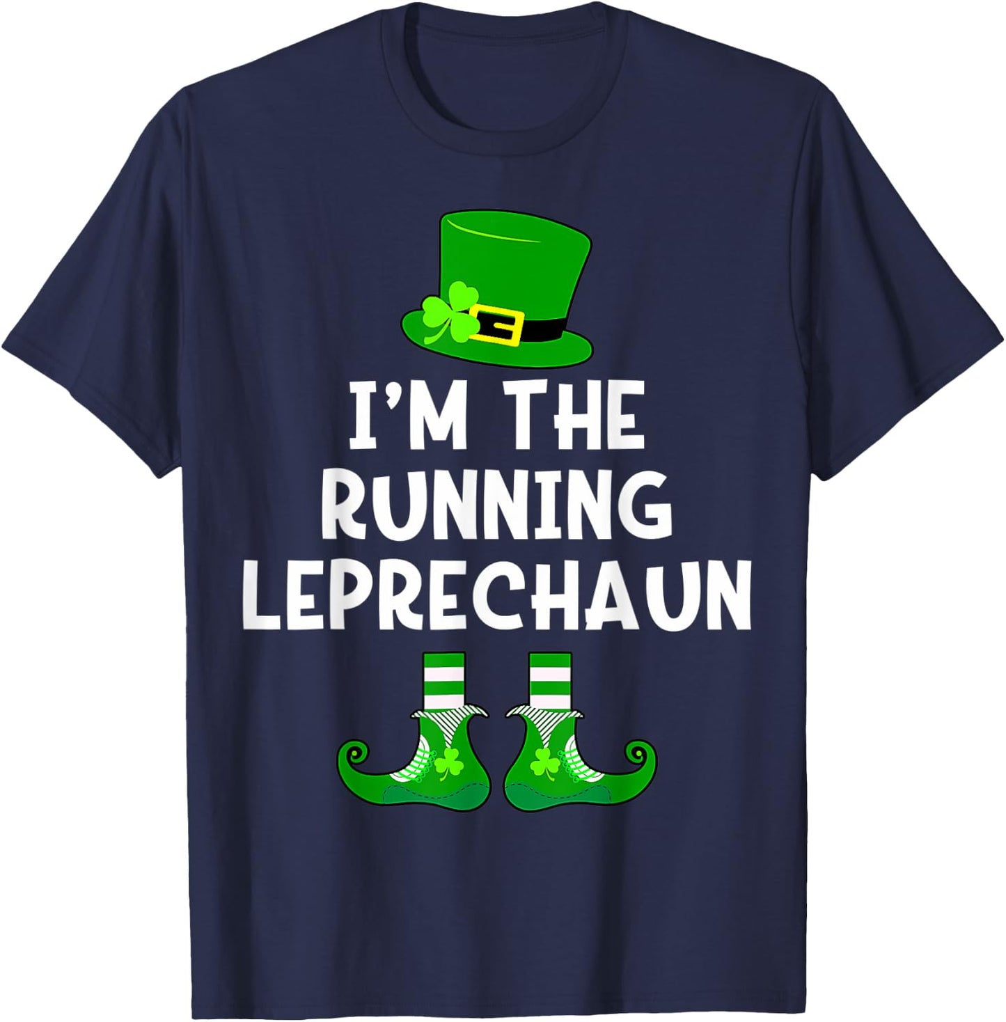 Running Leprechaun St Patrick's Day Runner T-Shirt - T-Shirt | Navy