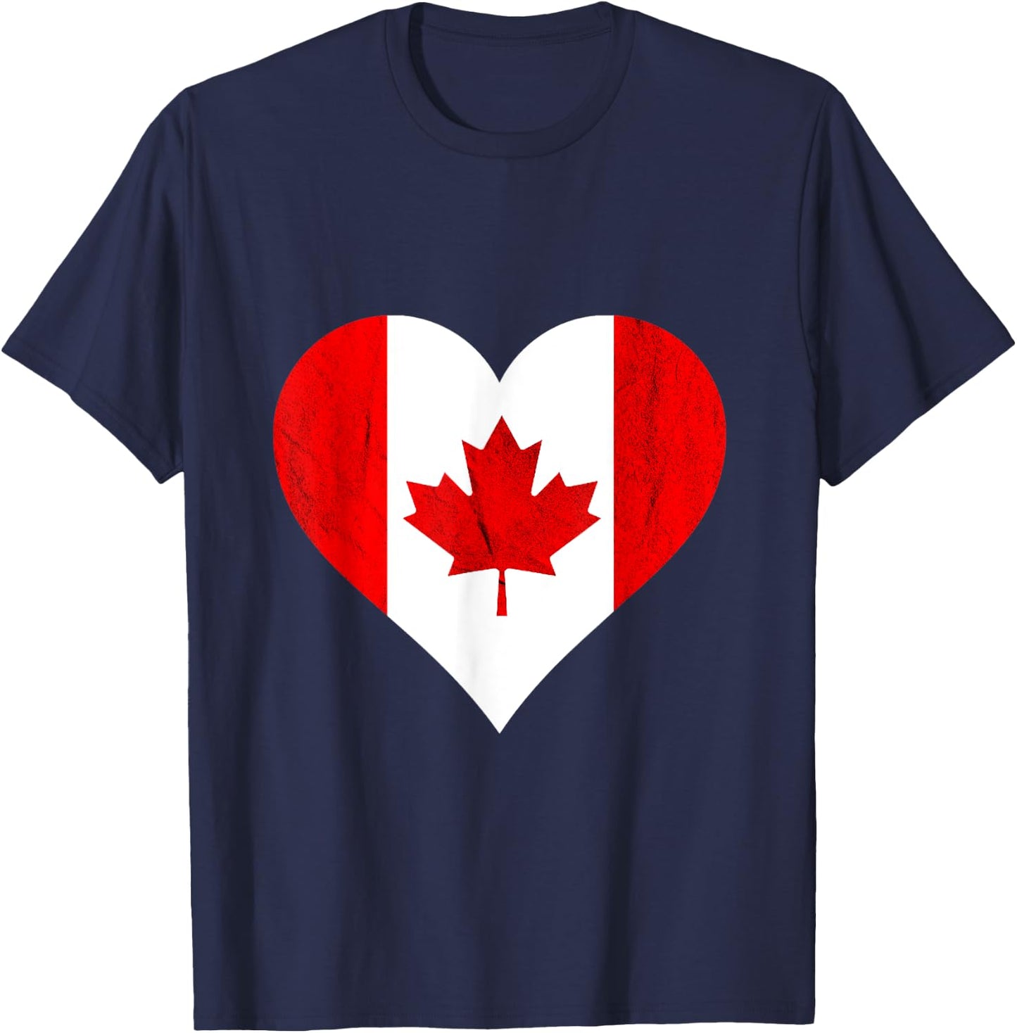 Canada Heart Canadian Flag Maple Leaf Canadian Roots T-Shirt - T-Shirt | Navy