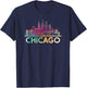 Chicago Illinois Skyline Shirt City Souvenir Women Girls T-Shirt - T-Shirt | Navy
