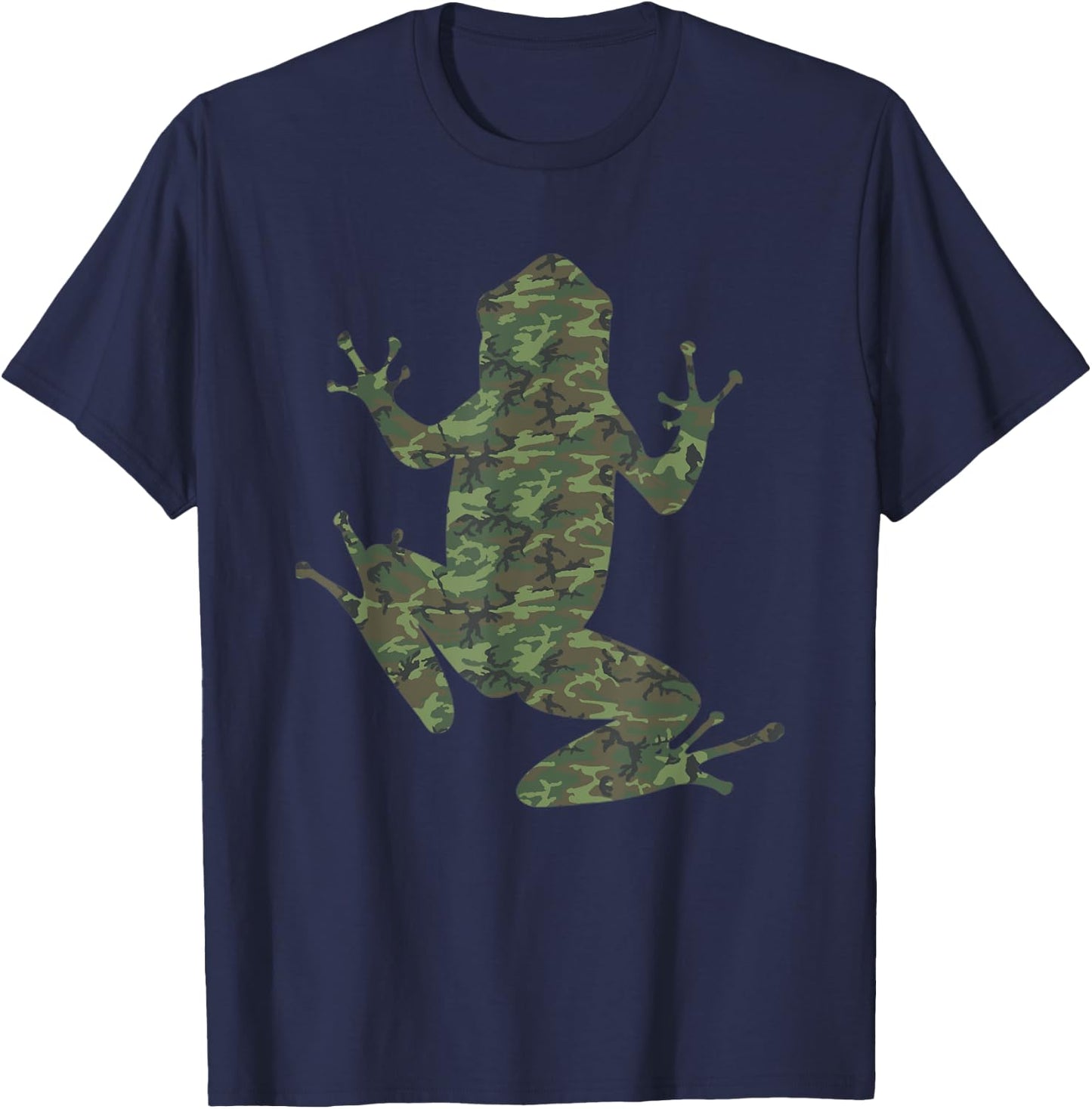 Military Bullfrog Camo Print US Toad Animal Veteran Men Gift T-Shirt - T-Shirt | Navy