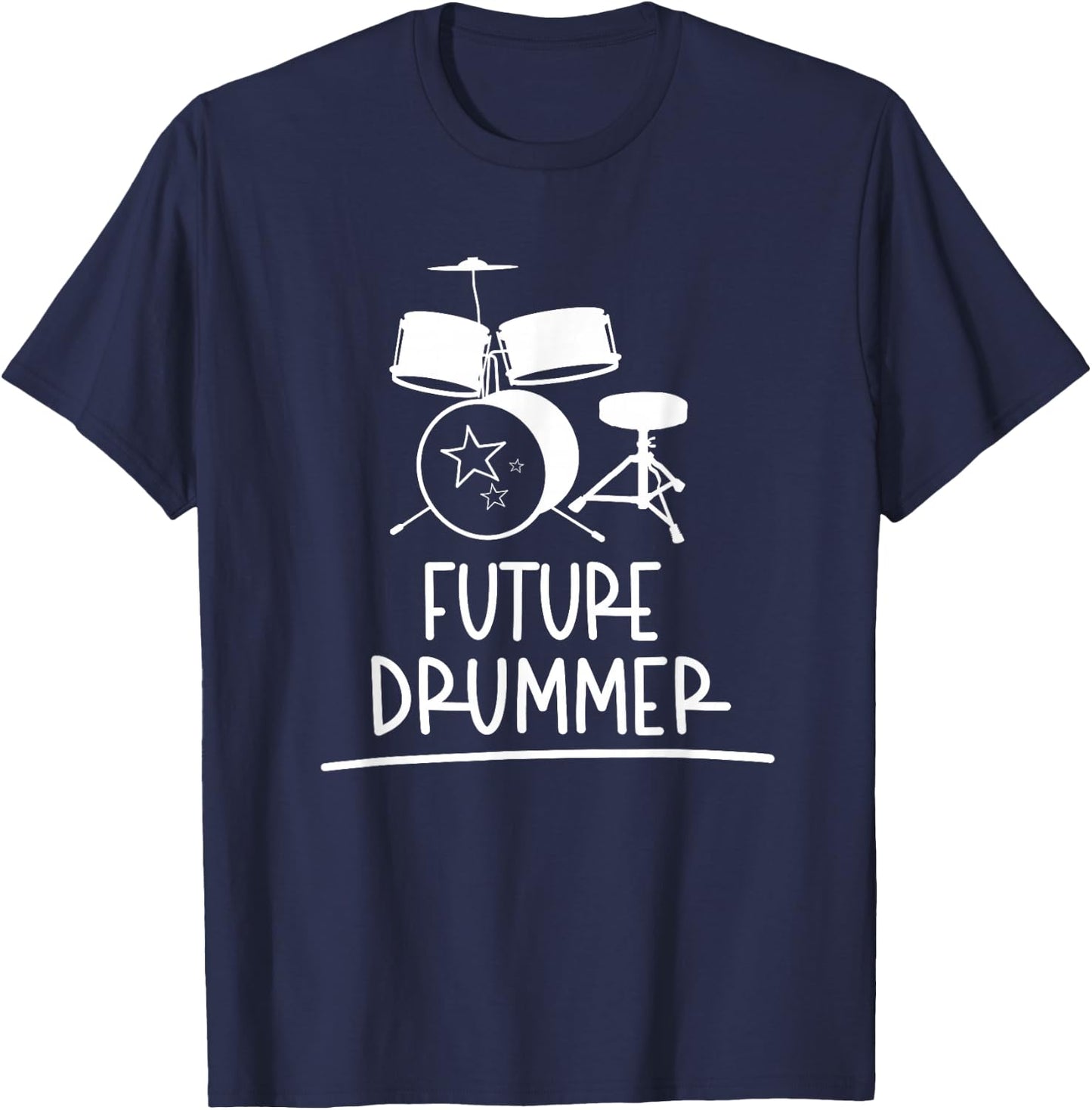 Future Drummer Drum Themed Casual Wear for Toddler Kids T-Shirt - T-Shirt | Navy