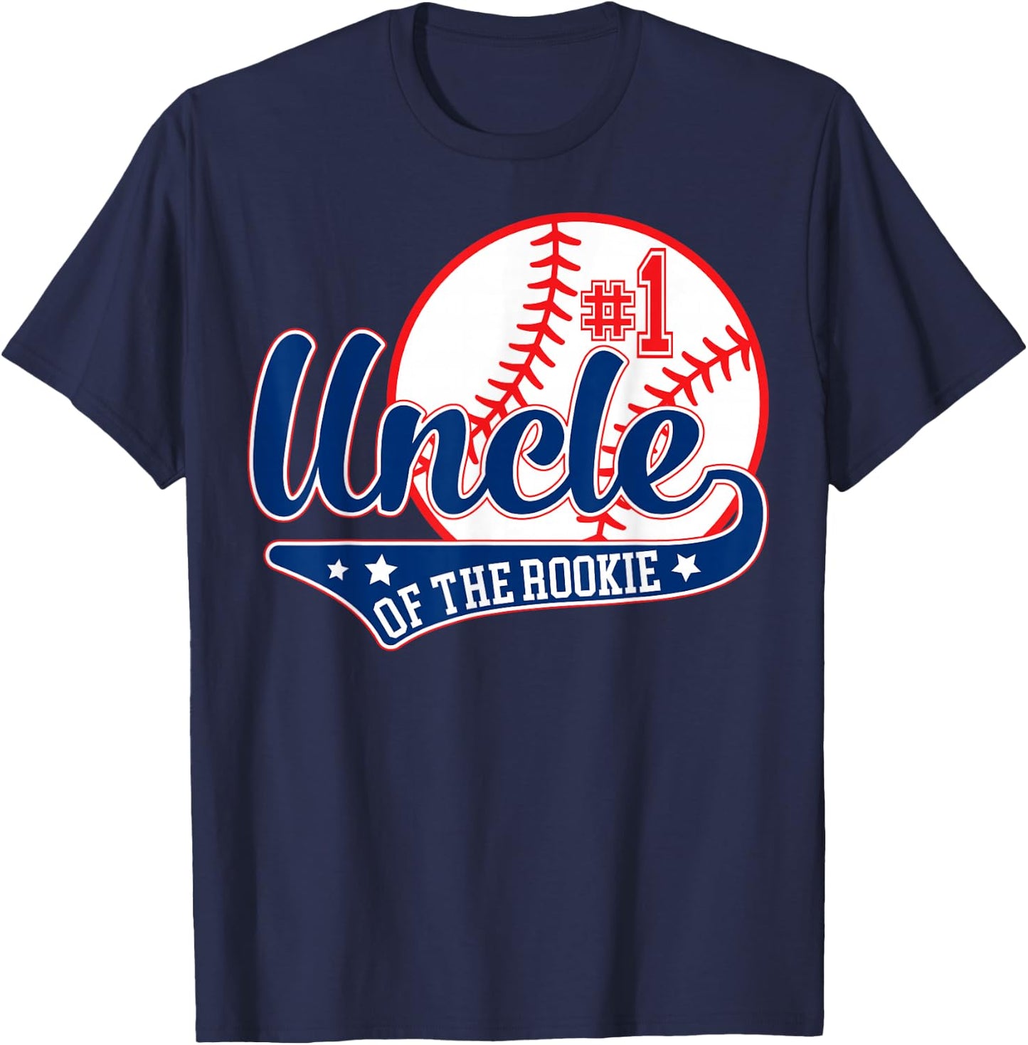 Uncle Rookie of Year 1st Birthday Baseball Theme Matching T-Shirt - T-Shirt | Navy