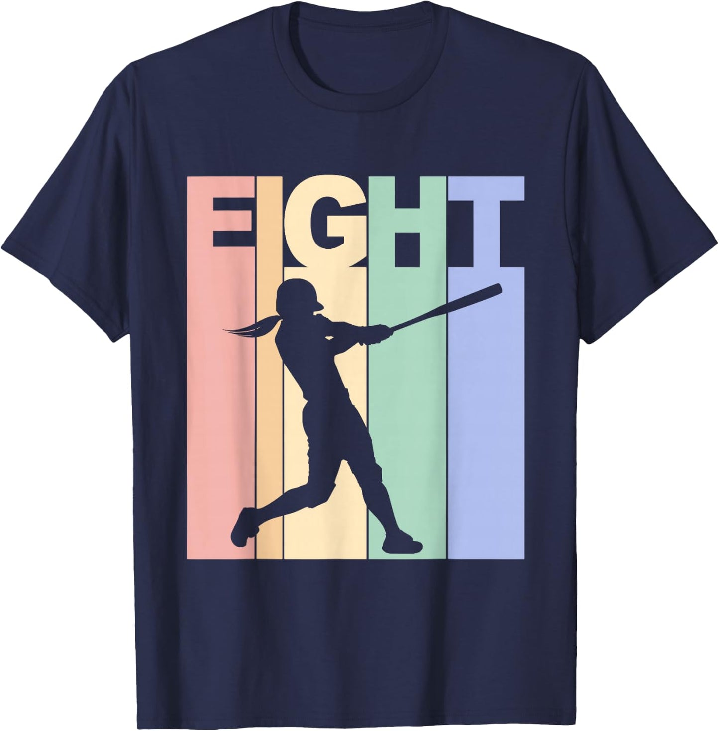 Vintage 8th Birthday Softball Girls 8 Year Old Birthday T-Shirt - T-Shirt | Navy