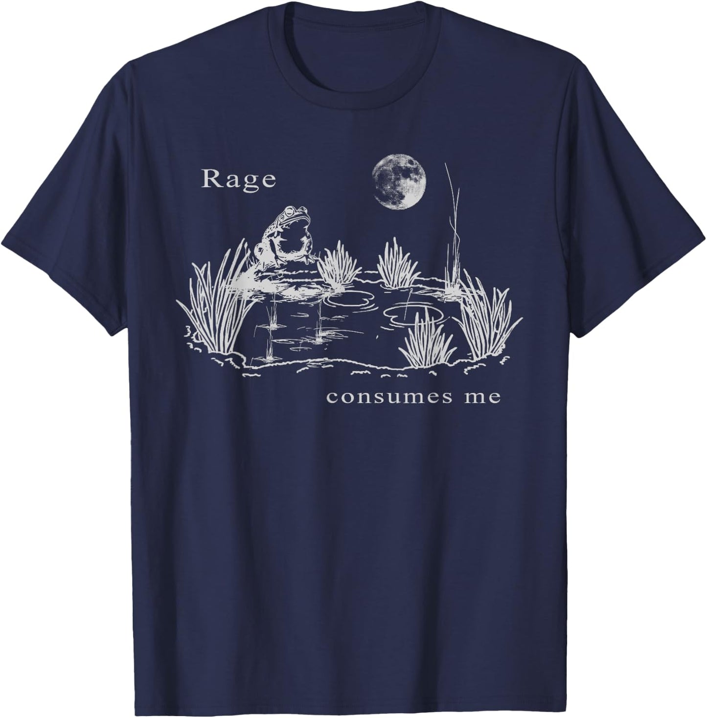 rage consumes me frog funny Vintage Frog nature T-Shirt - T-Shirt | Navy
