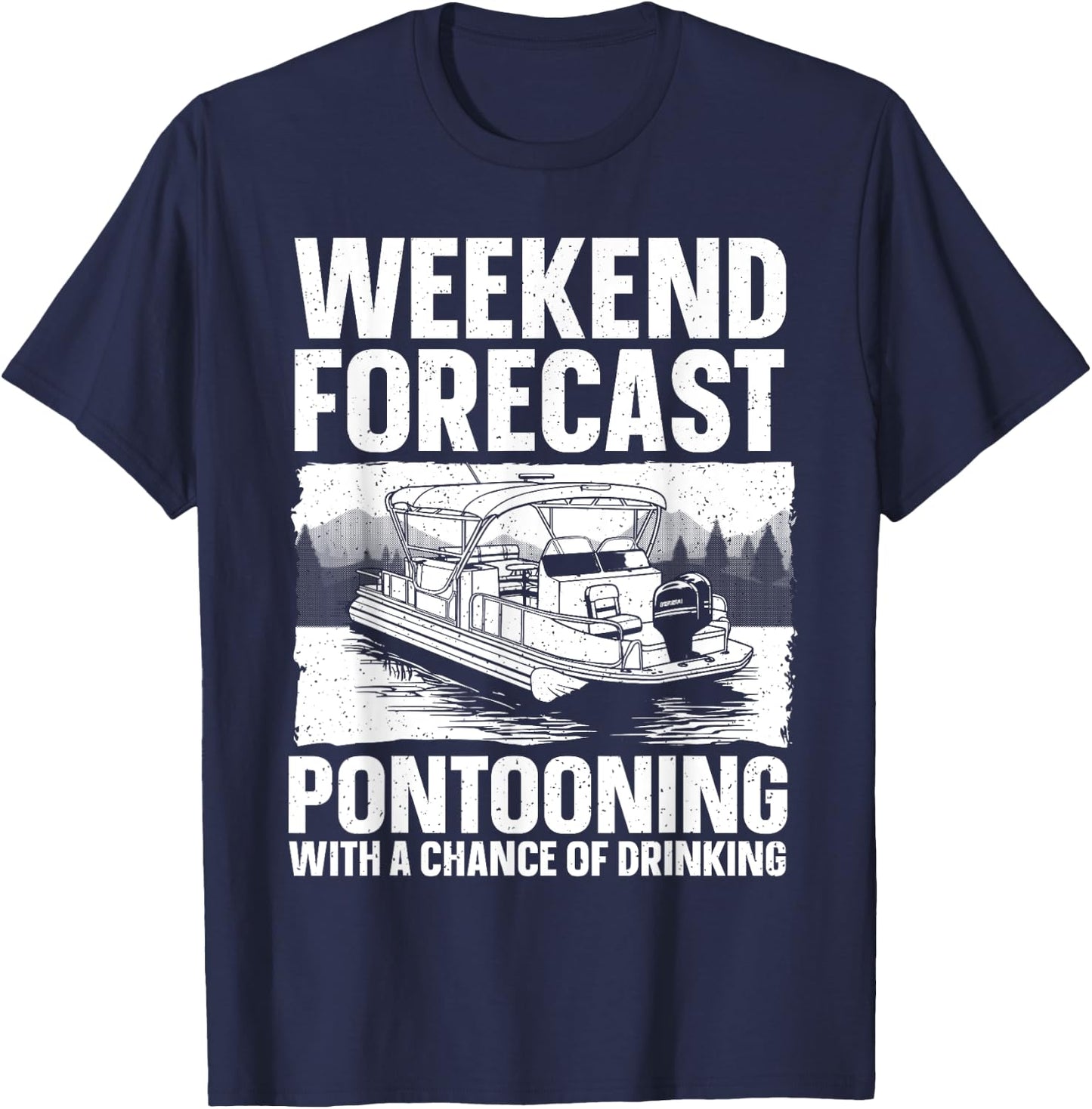 Funny Pontoon Boat Art Women Lake Boating Captain T-Shirt - T-Shirt | Navy