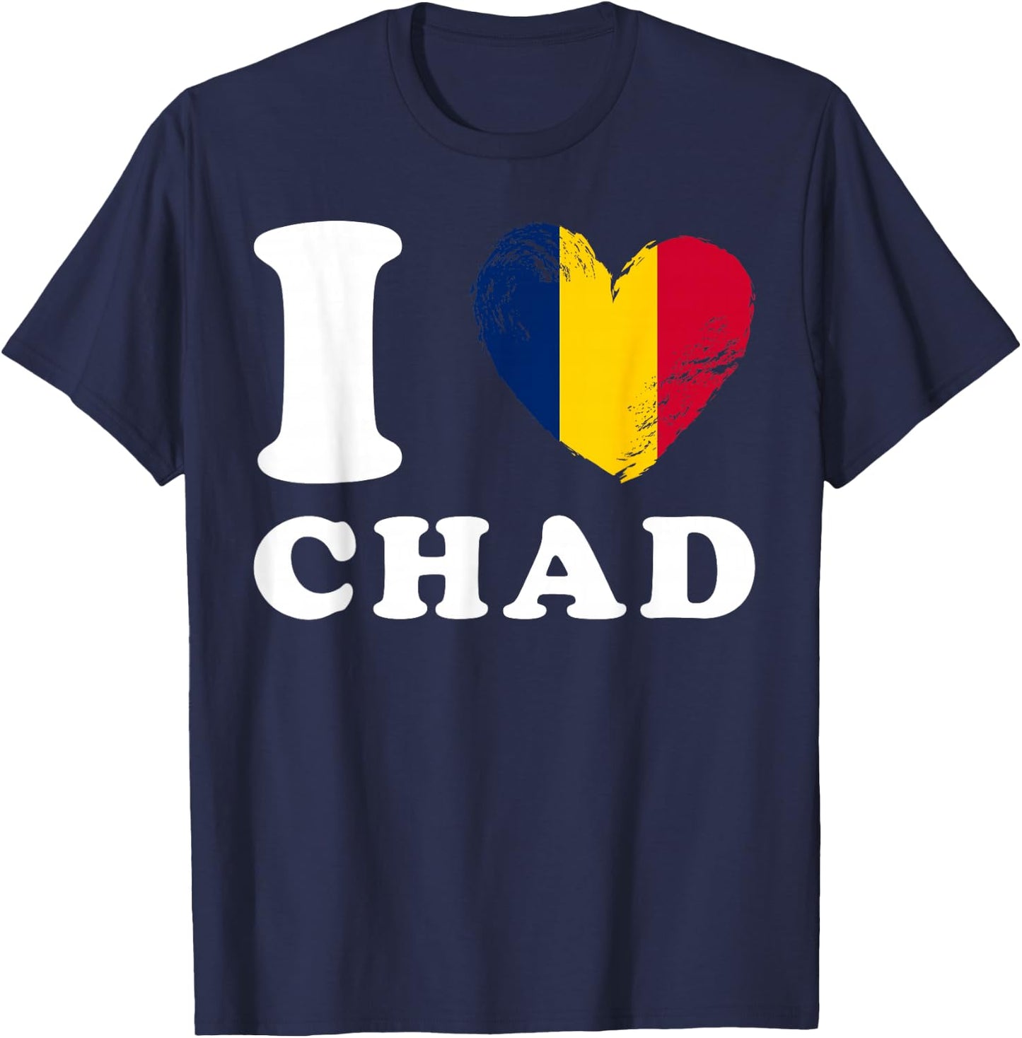 I Love Chad - Heart Flag Chad T-Shirt - T-Shirt | Navy