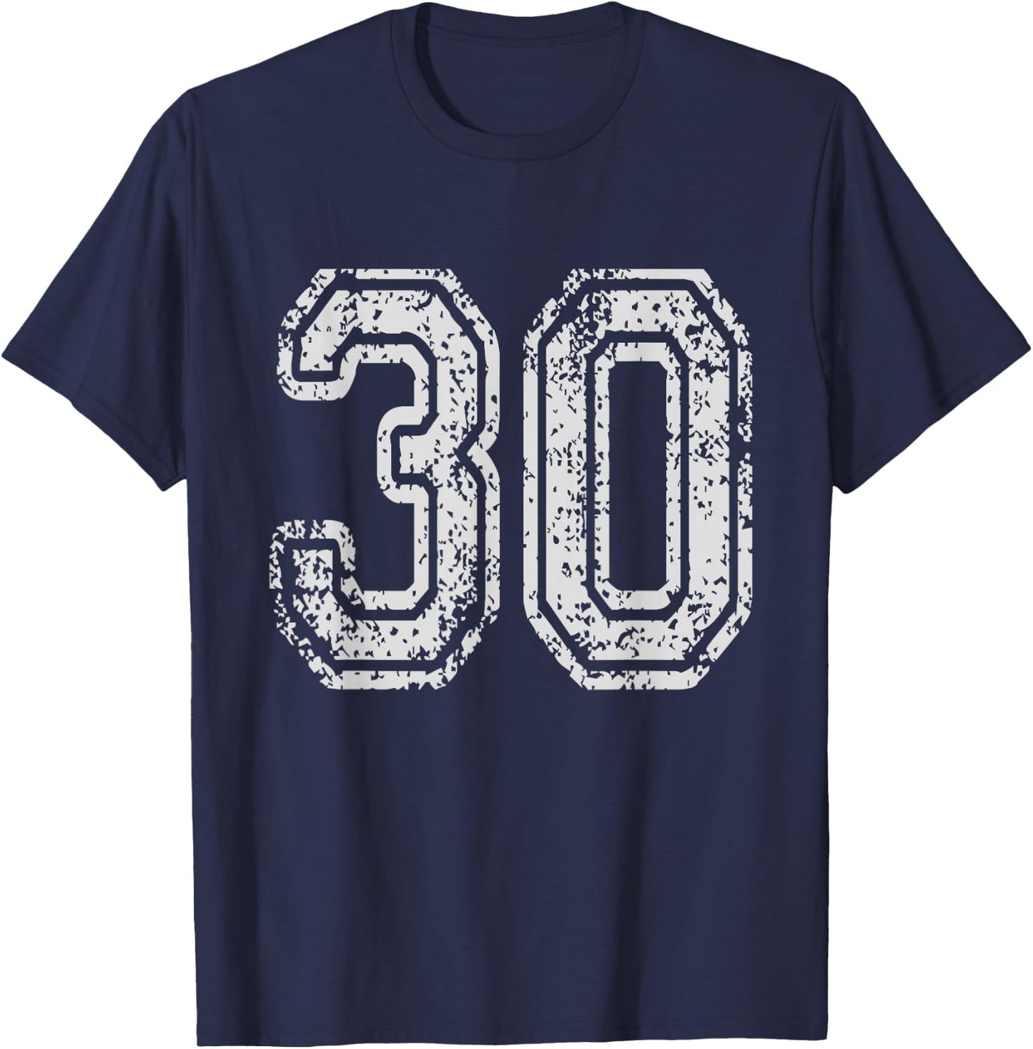 Team Jersey Uniforms Number 30 School Sports 30th Birthday T-Shirt - T-Shirt | Navy
