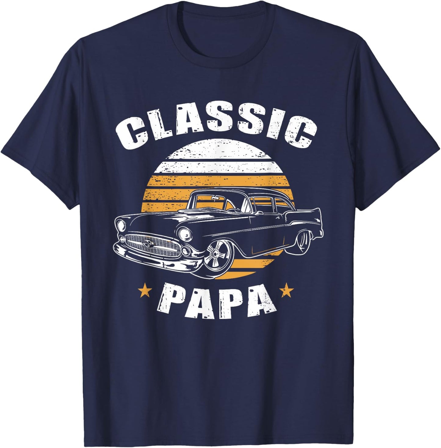 Papa Vintage Retro Classic Funny Car Lover Enthusiast T-Shirt - T-Shirt | Navy