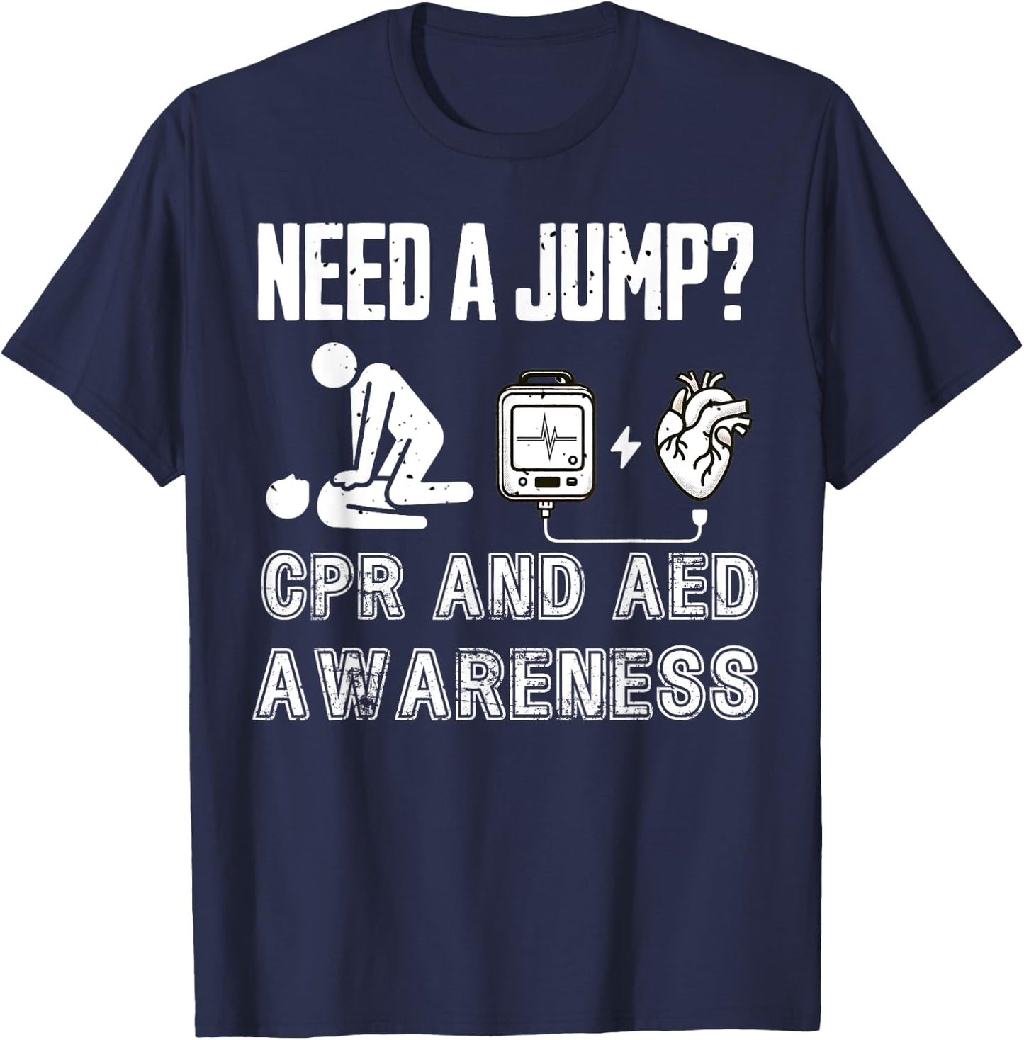 Funny National CPR and AED Awareness Week 2024 Men's Women's T-Shirt - T-Shirt | Navy