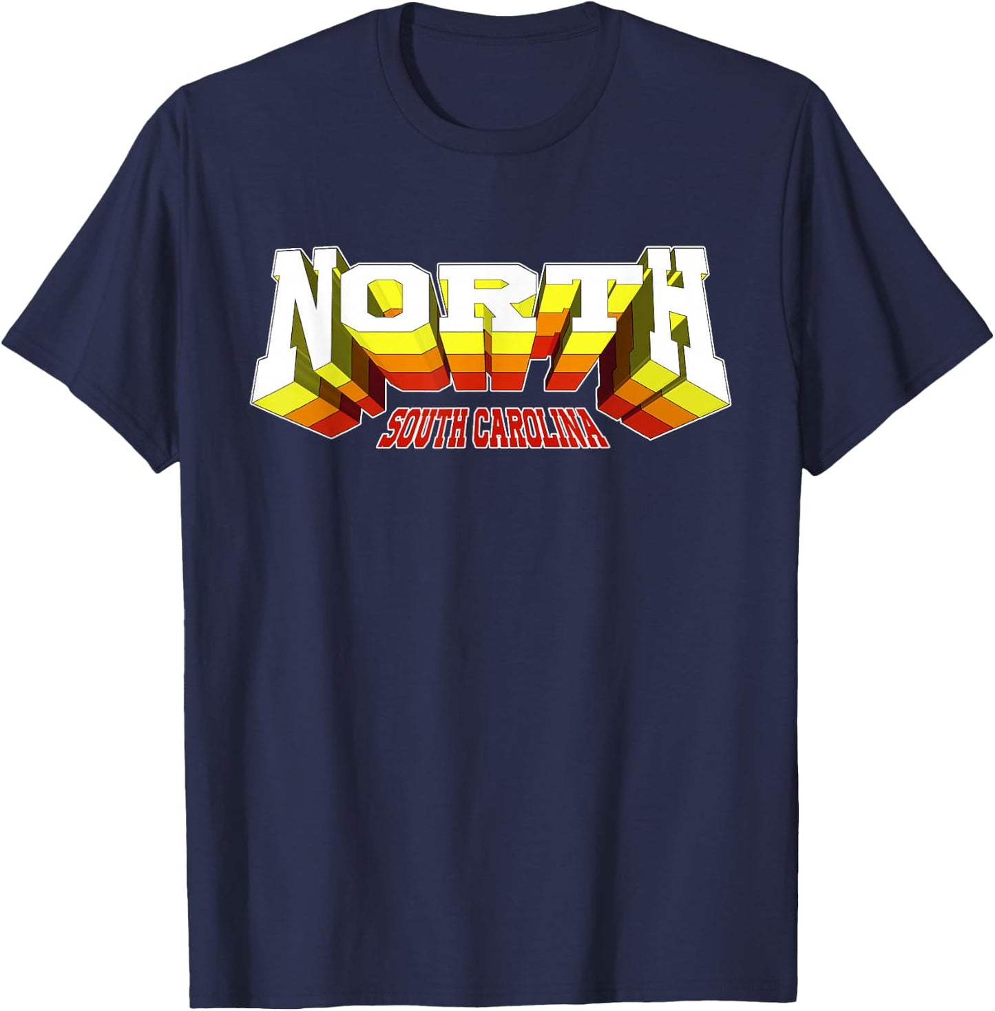 Retro North City SC South Carolina T-Shirt - T-Shirt | Navy